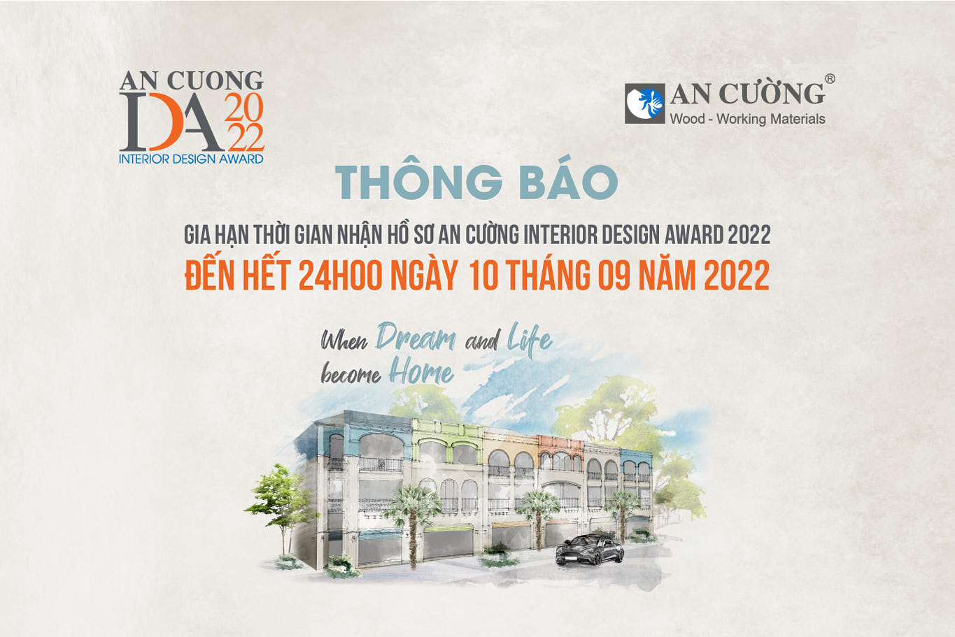 NOTICE ON SUBMISSION OF SUBJECTS "AN CUONG INTERIOR DESIGN AWARD 2022"