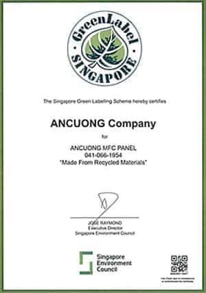 CÔNG TY CỔ PHẦN GỖ AN CƯỜNG ĐÓN NHẬN GIẤY CHỨNG NHẬN GREEN LABEL SINGAPORE