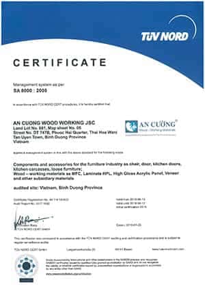 CHỨNG NHẬN TRÁCH NHIỆM XÃ HỘI SA 8000:2008