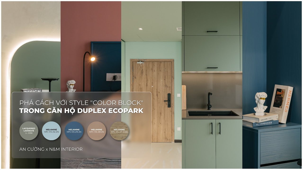 Break the Mold with "Color Block" Style in the Ecopark Duplex Apartment | N&M Interior