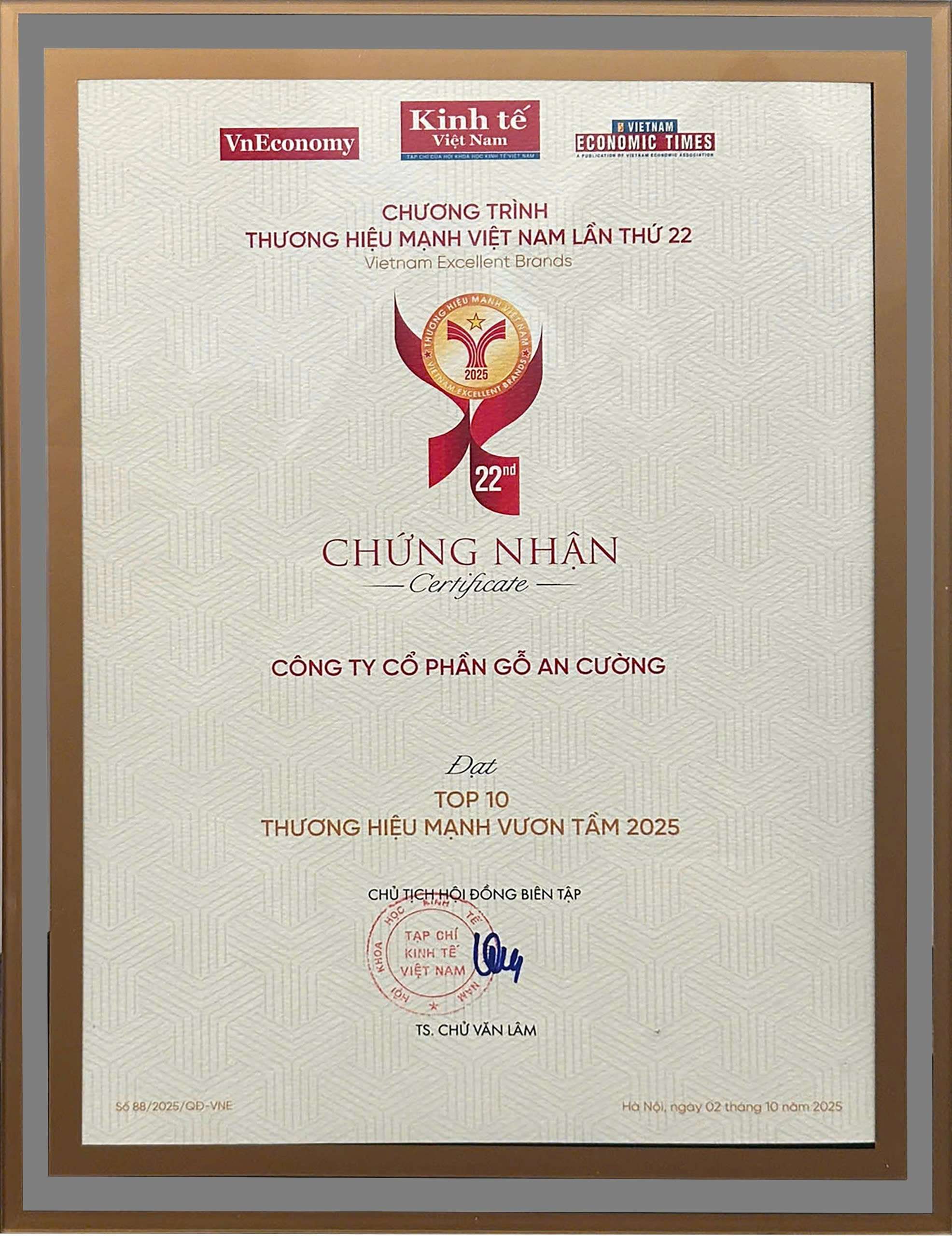 TOP 10 THƯƠNG HIỆU MẠNH VƯƠN TẦM 2025