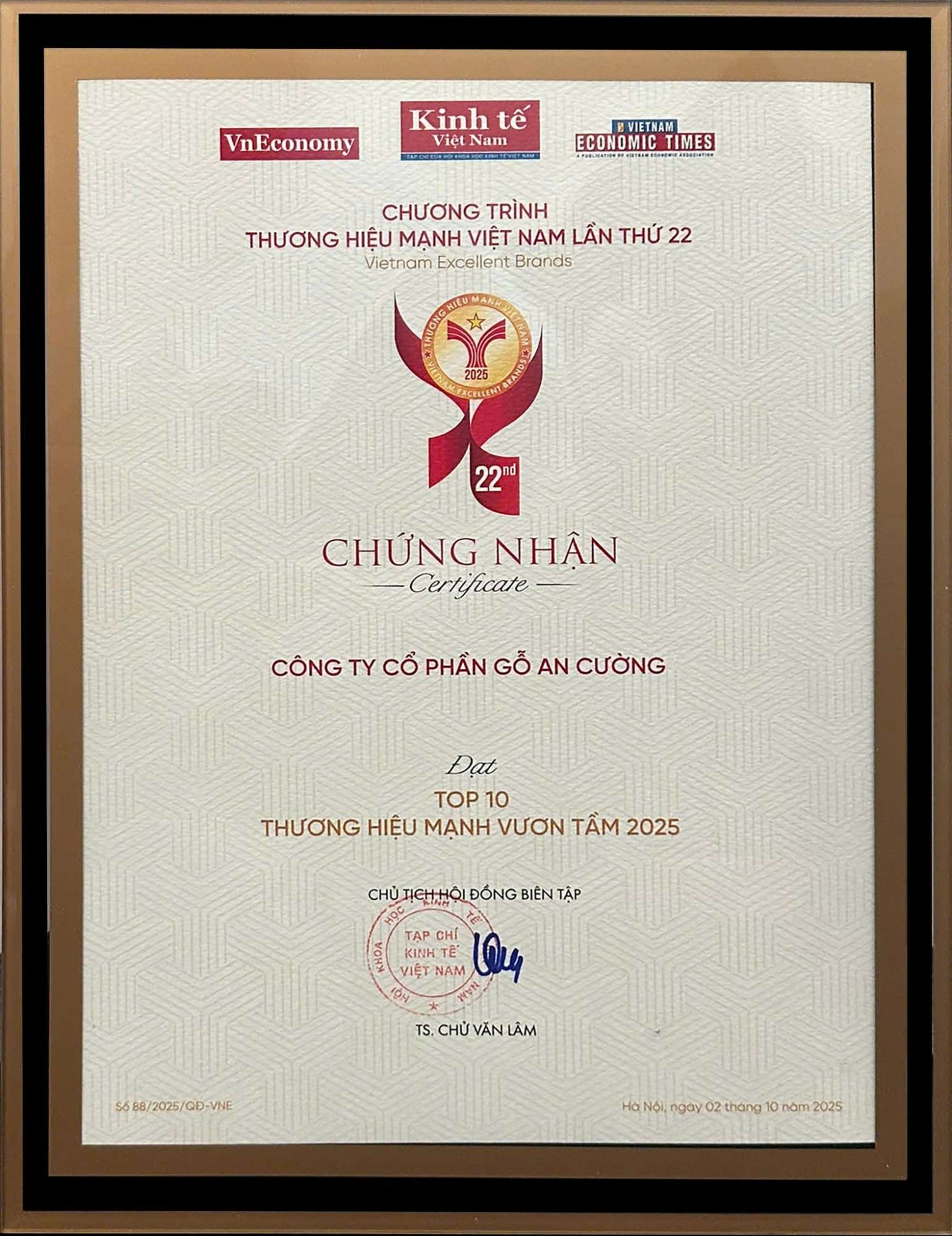 TOP 10 THƯƠNG HIỆU MẠNH VƯƠN TẦM 2025