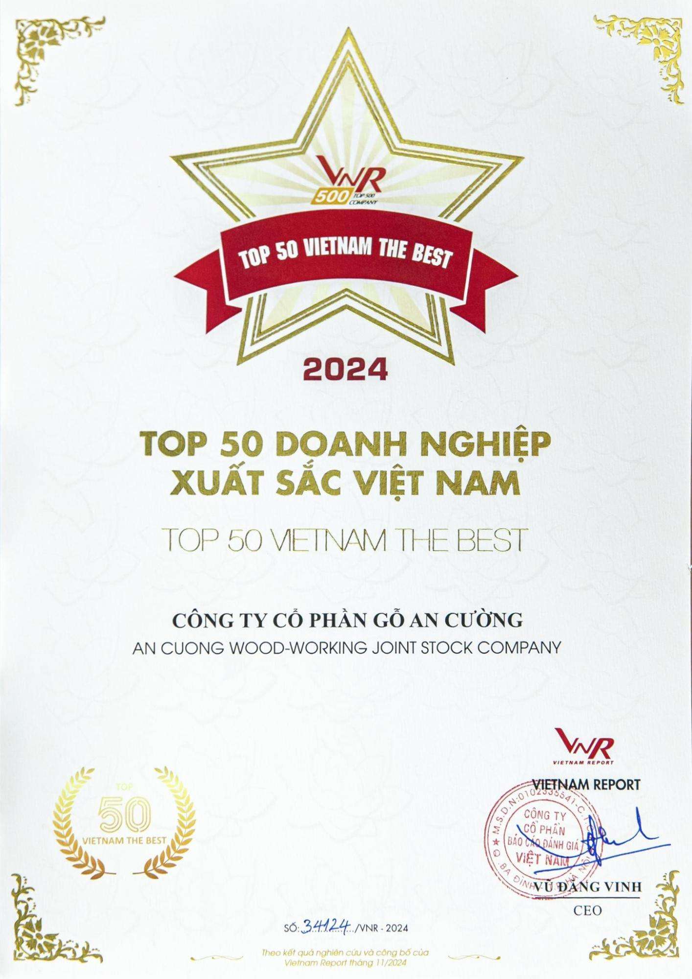 TOP 50 DOANH NGHIỆP VIỆT NAM XUẤT SẮC VIỆT NAM
