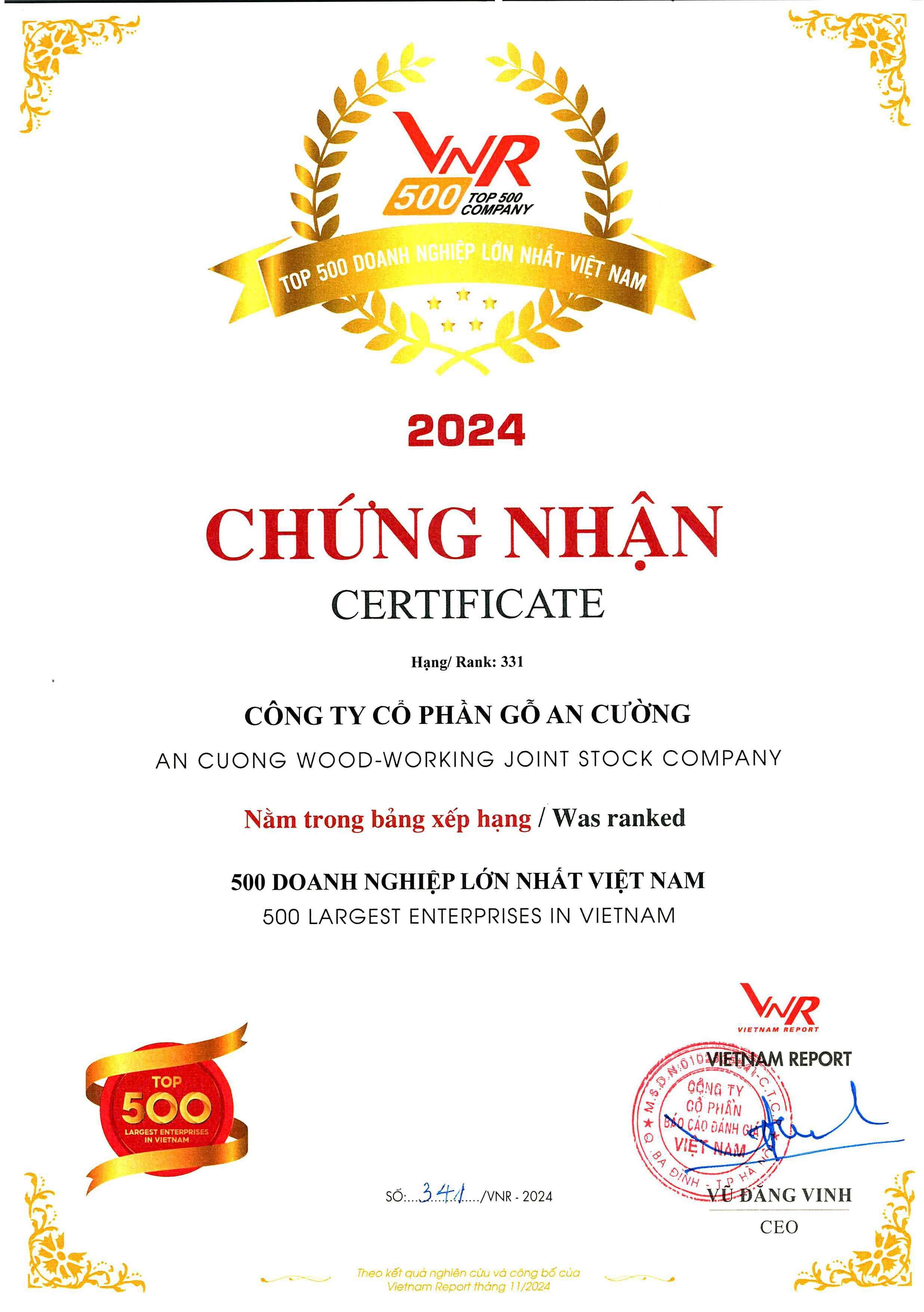 TOP 500 DOANH NGHIỆP LỚN NHẤT VIỆT NAM