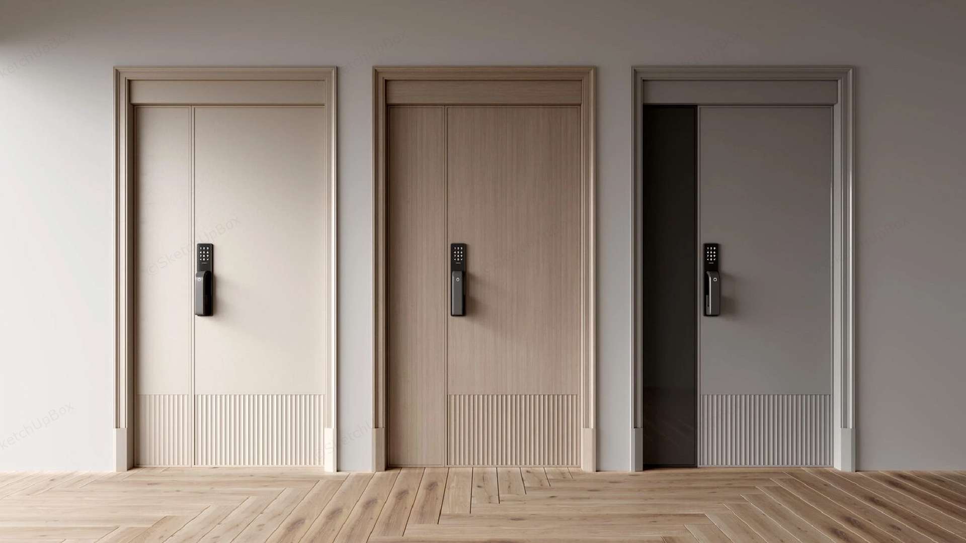 cửa gỗ công nghiệp 2 cánh lệch