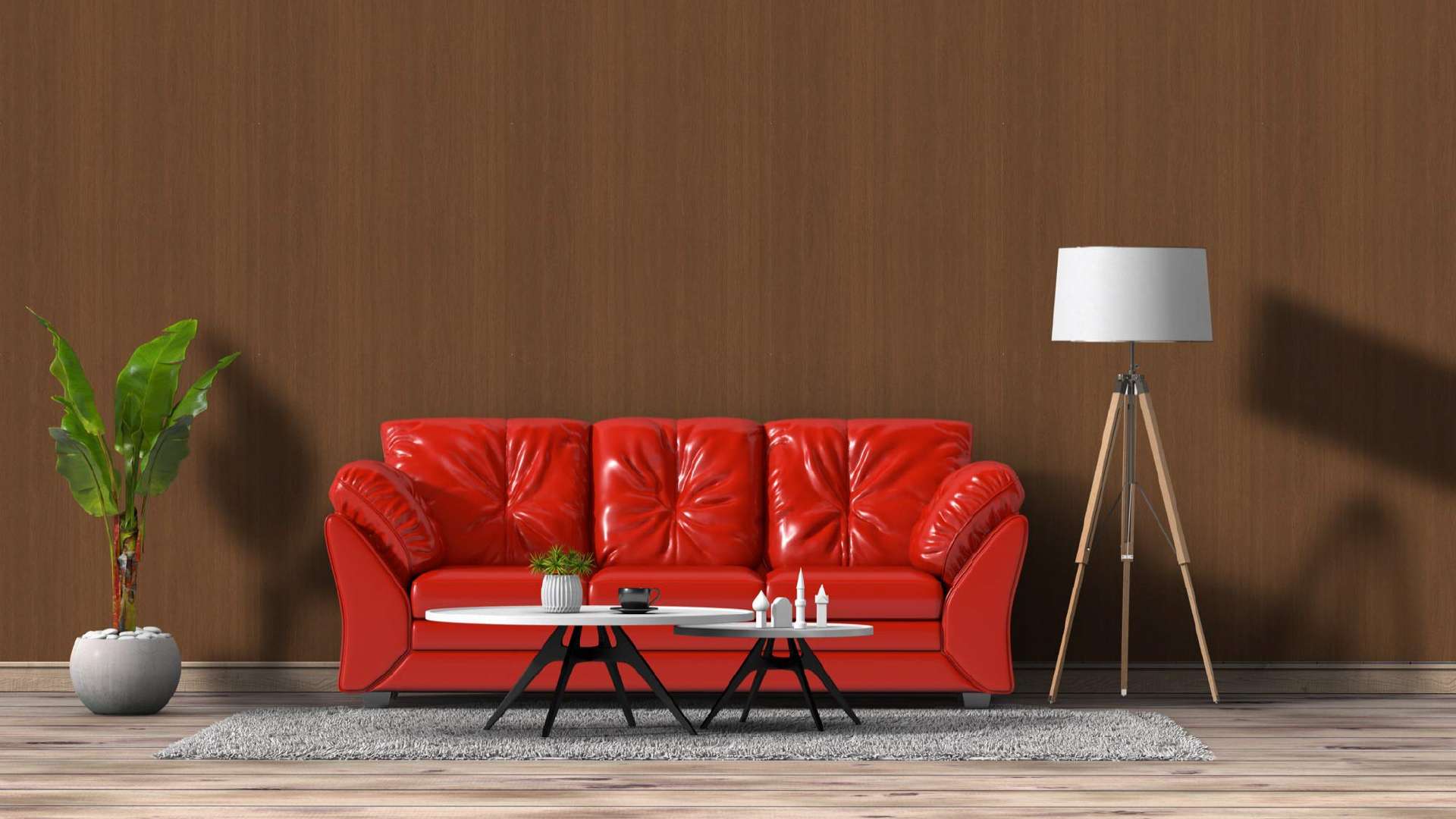 giấy dán tường phòng khách vân gỗ óc chó