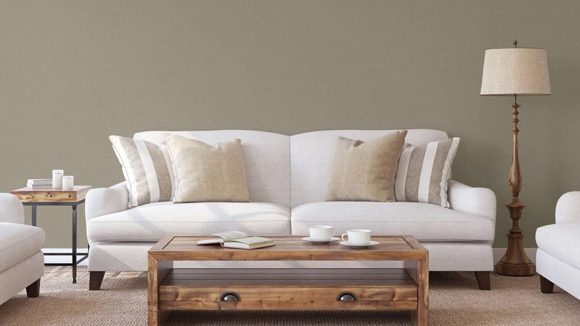 giấy dán tường phòng khách vân màu trơn