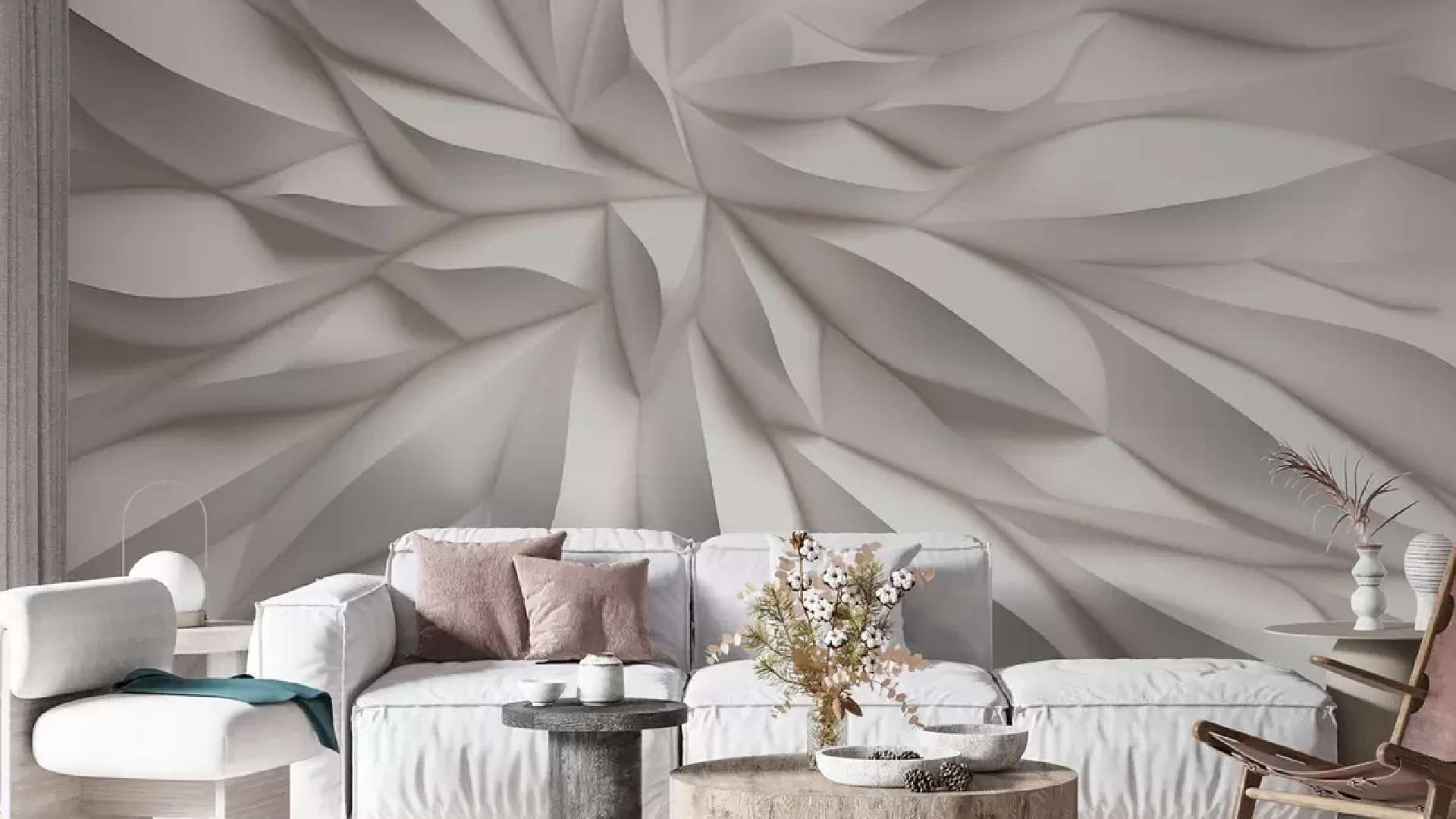 giấy dán tường vân 3d giả gỗ cho phòng khách