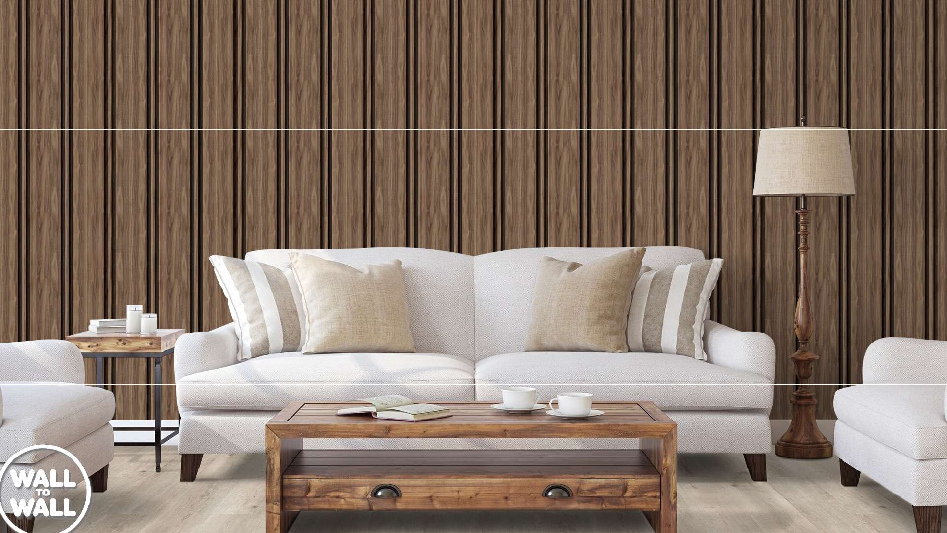 giấy dán tường vân gỗ óc cho phòng khách