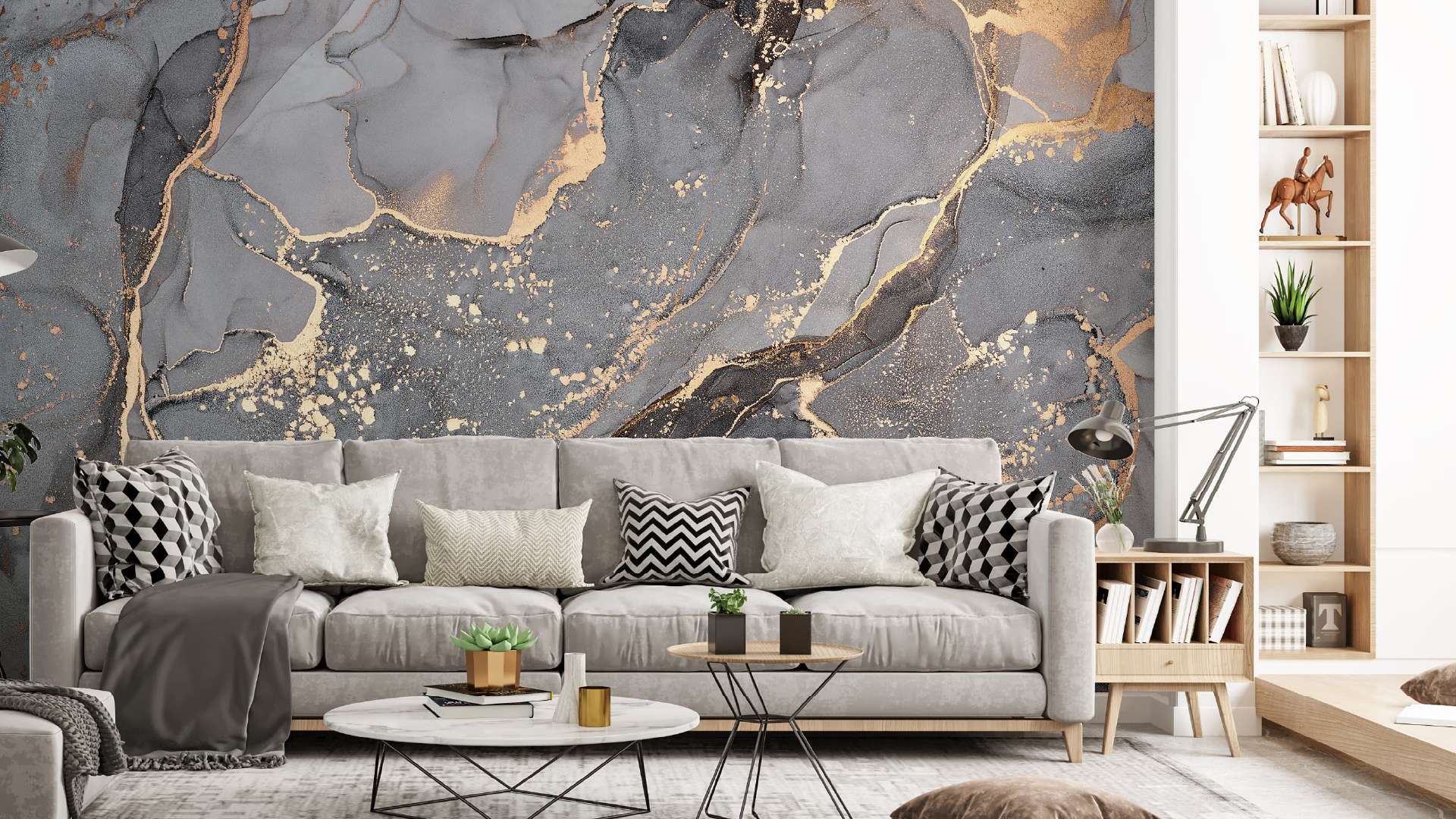 mẫu giấy dán tường phòng khách đá