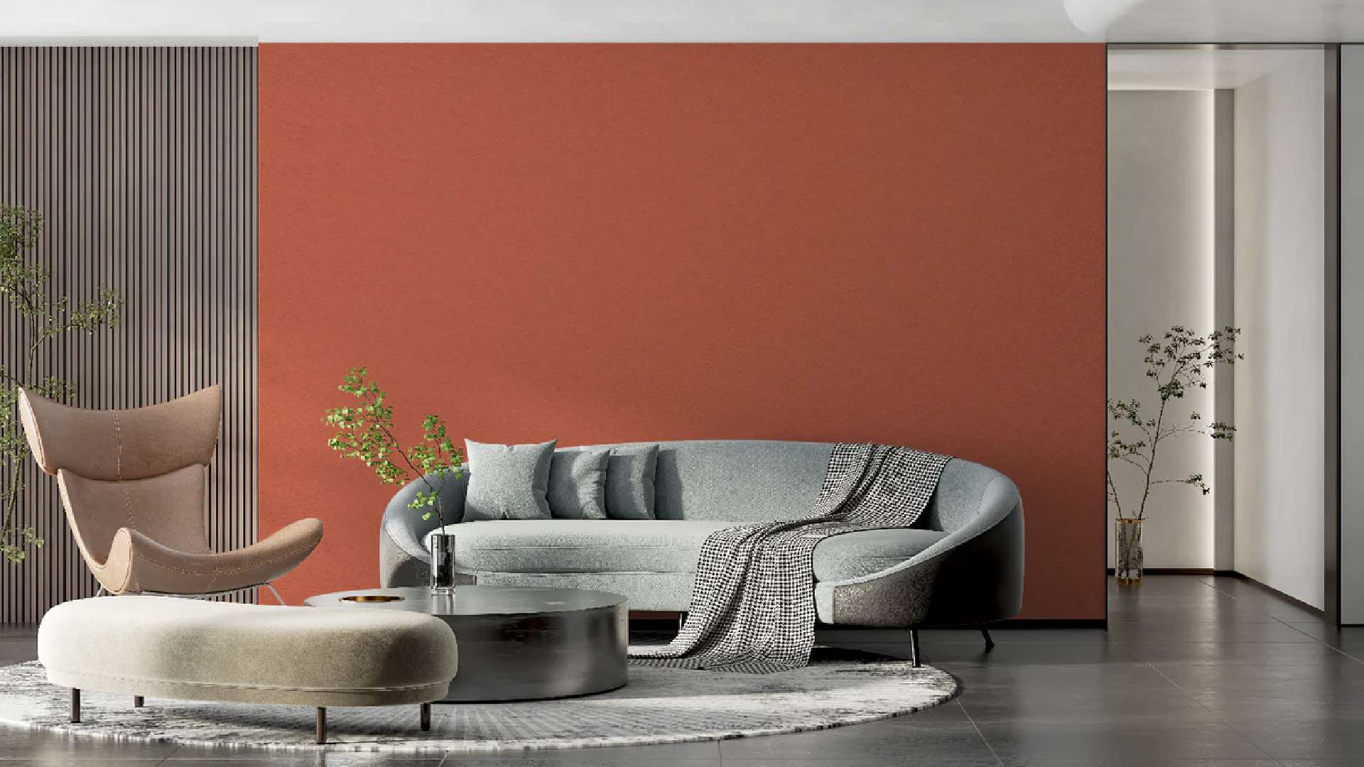 mẫu giấy dán tường phòng khách vân solid