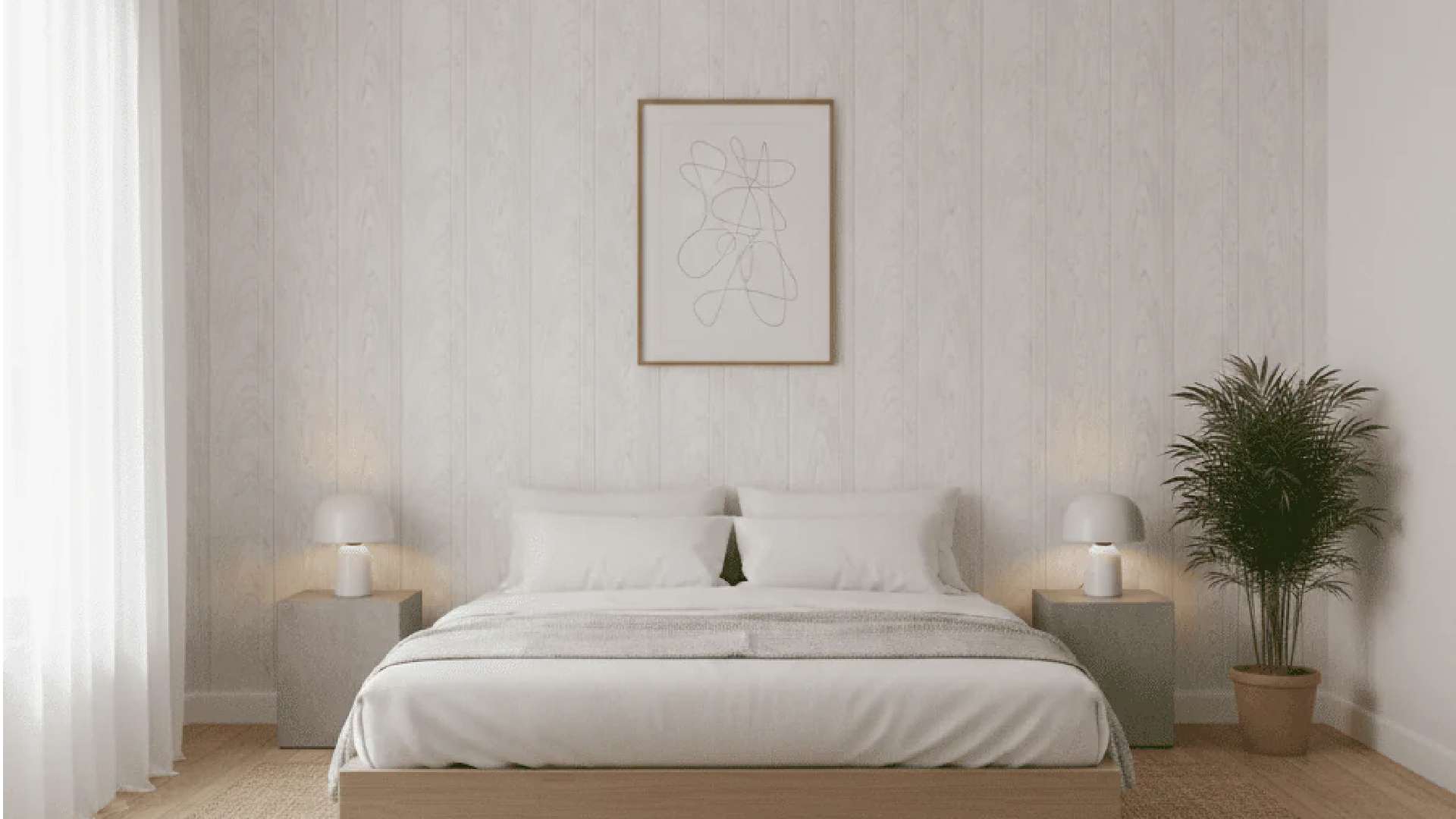 giấy dán tường phòng ngủ vân gỗ tần bì