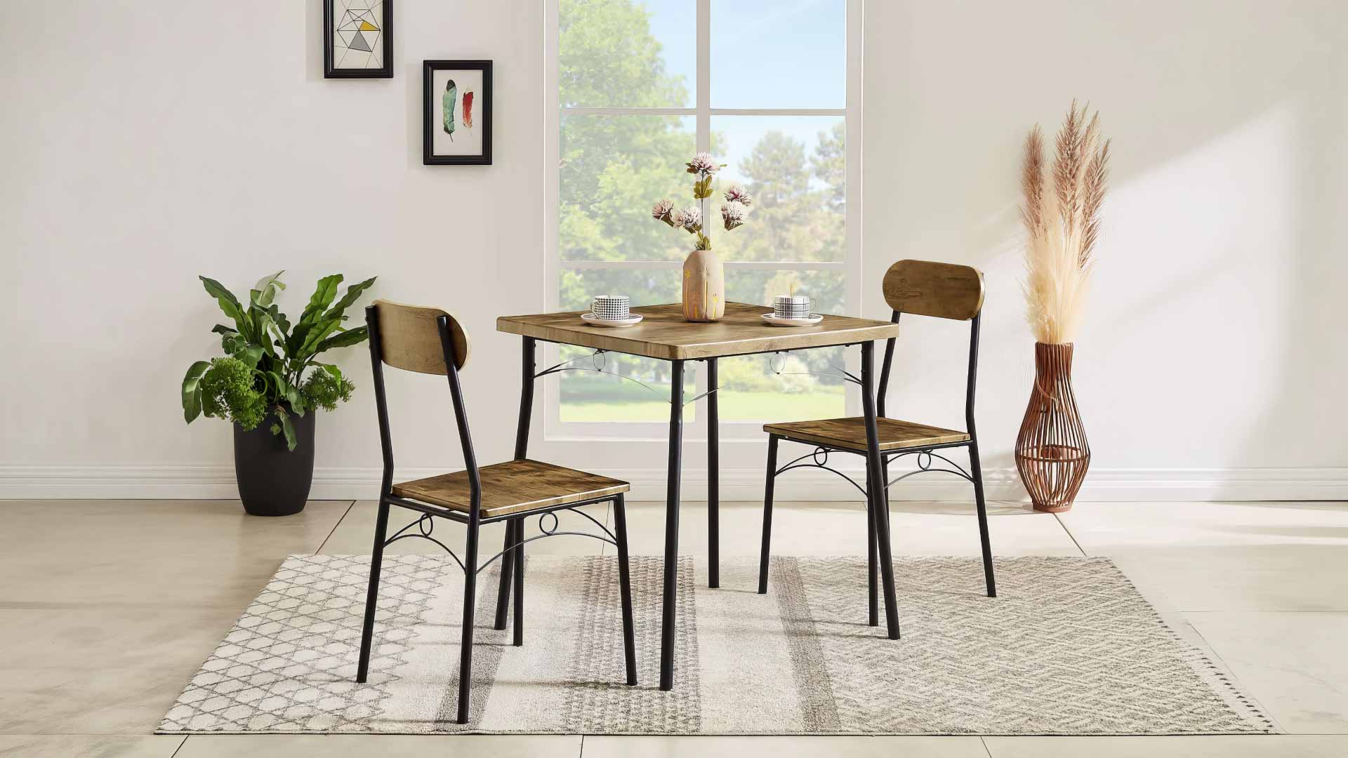 bàn ăn bằng gỗ công nghiệp 2 ghế