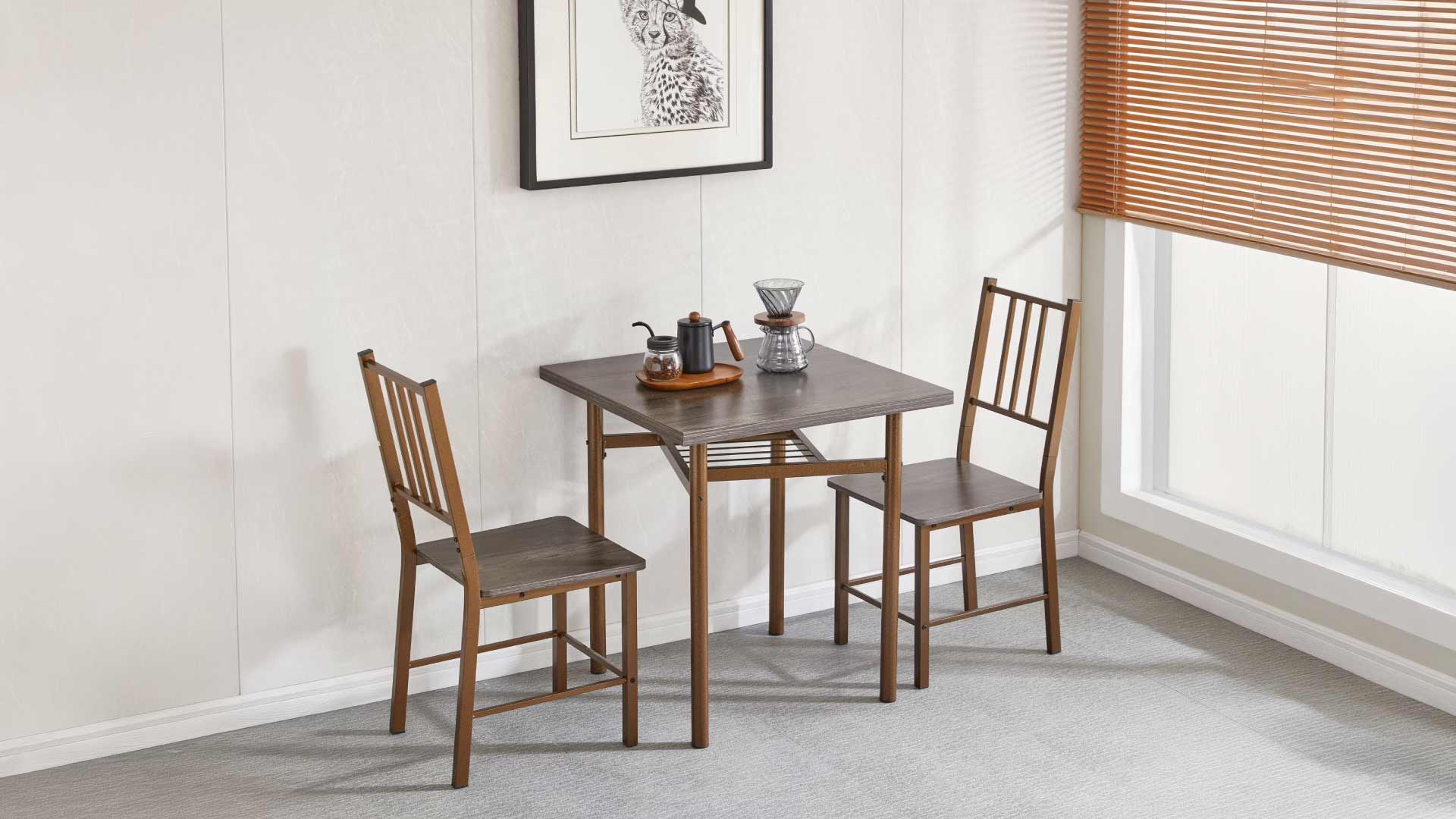 mẫu bàn ăn 2 ghế bằng gỗ công nghiệp