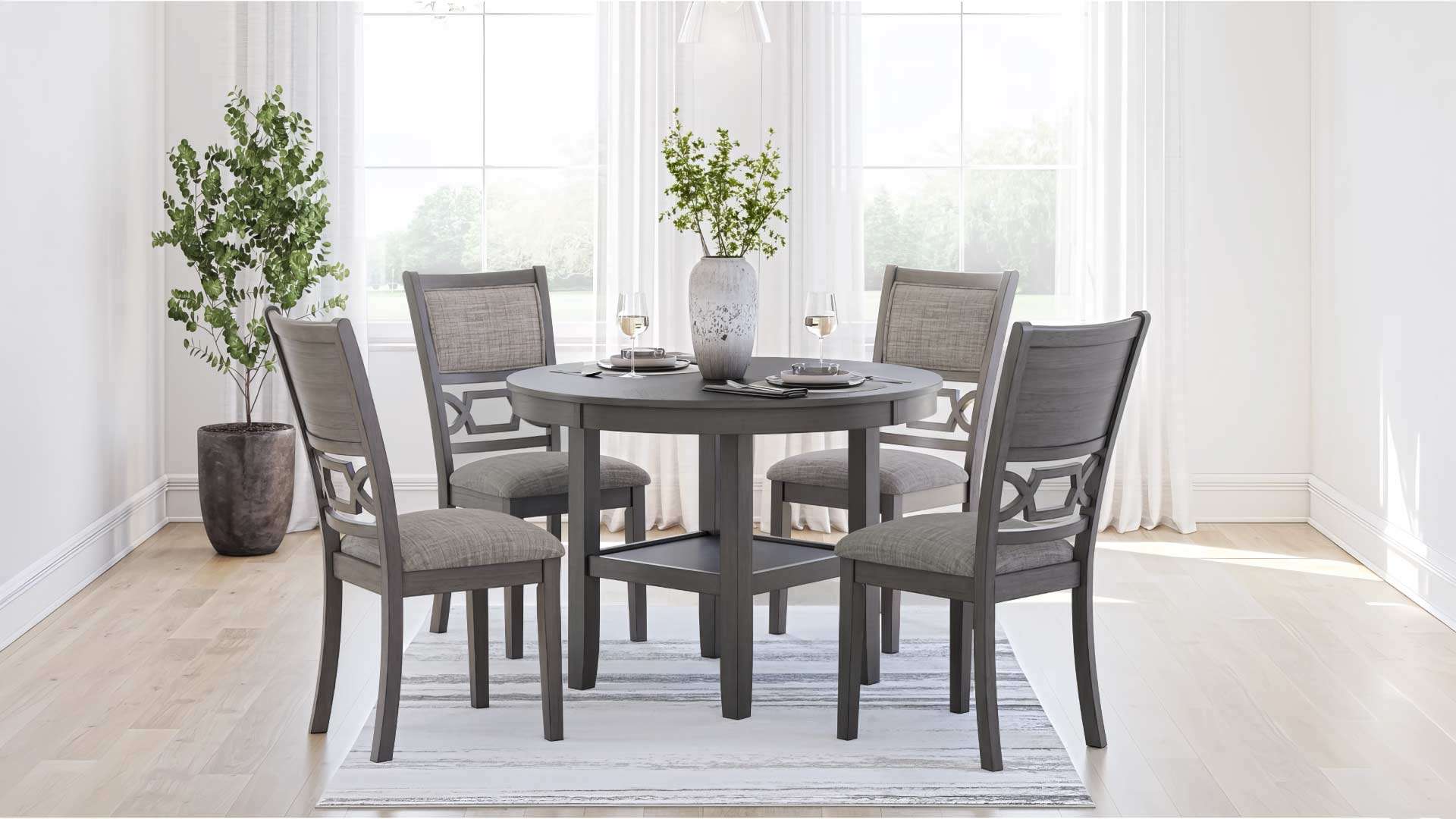 mẫu bàn ăn 4 ghế gỗ công nghiệp