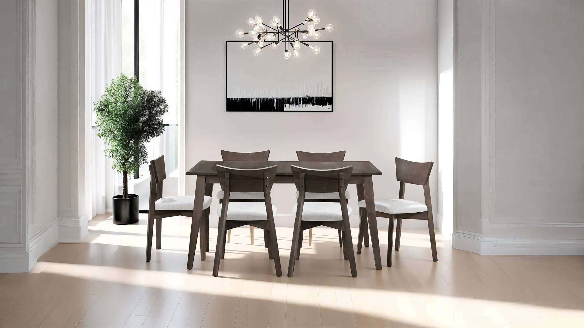 mẫu bàn ăn gỗ công nghiệp 6 ghế