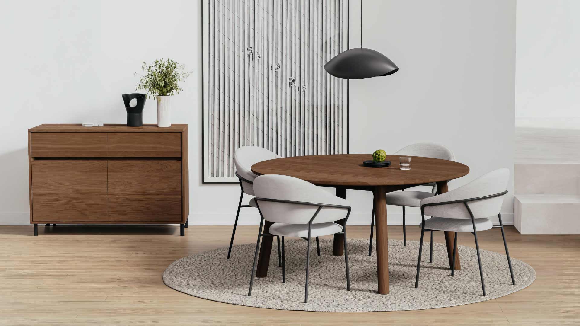 mẫu bàn ăn tròn 4 ghế đẹp