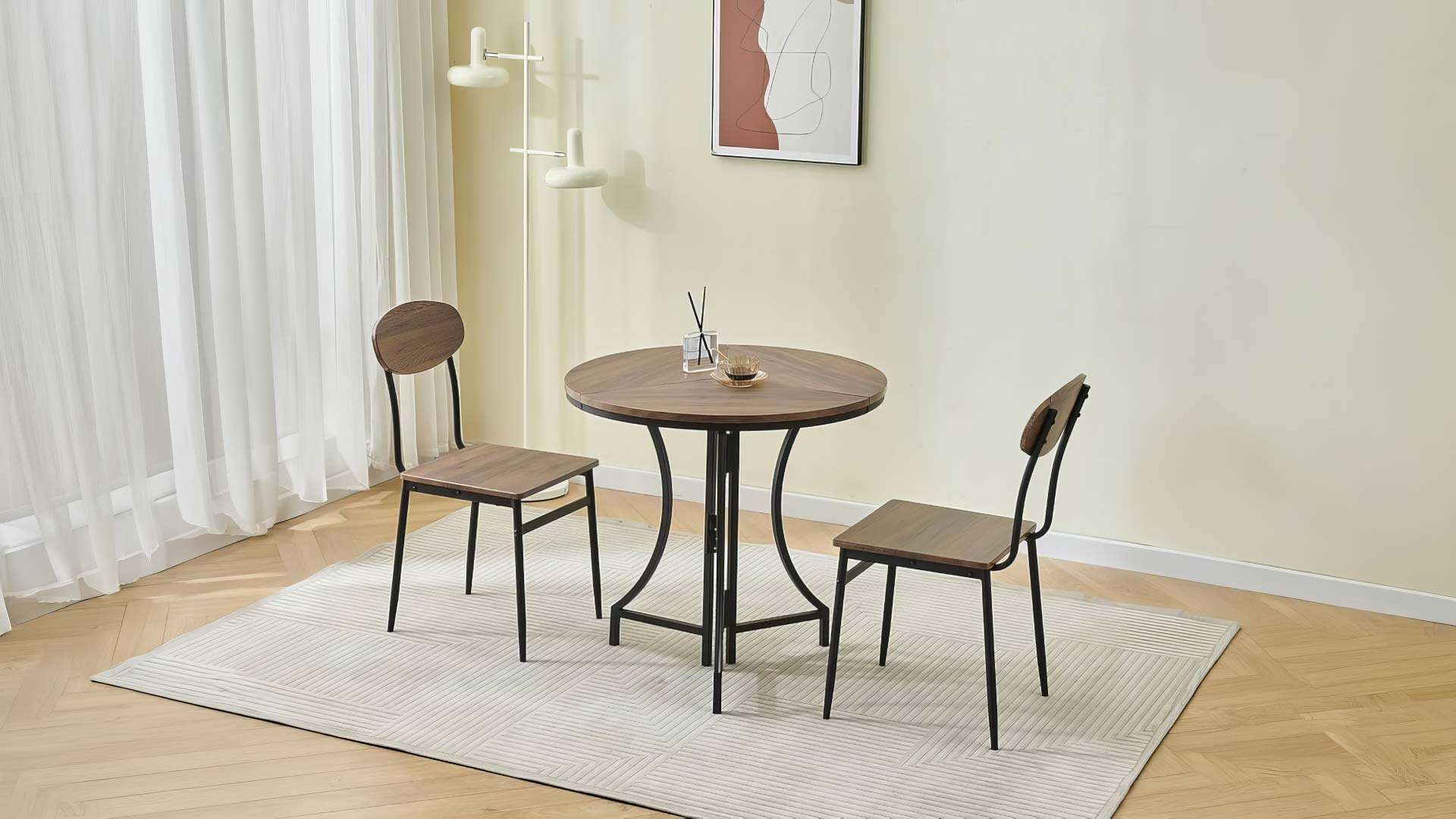 mẫu bộ bàn ăn 2 ghế gỗ công nghiệp