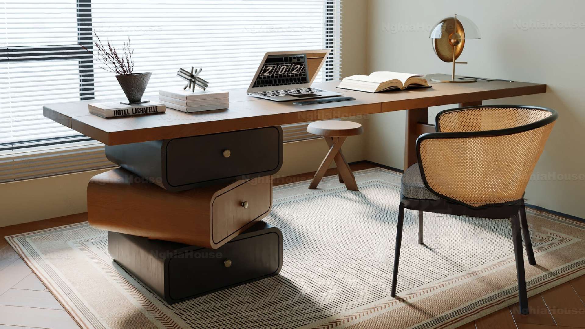 bàn làm việc gỗ công nghiệp