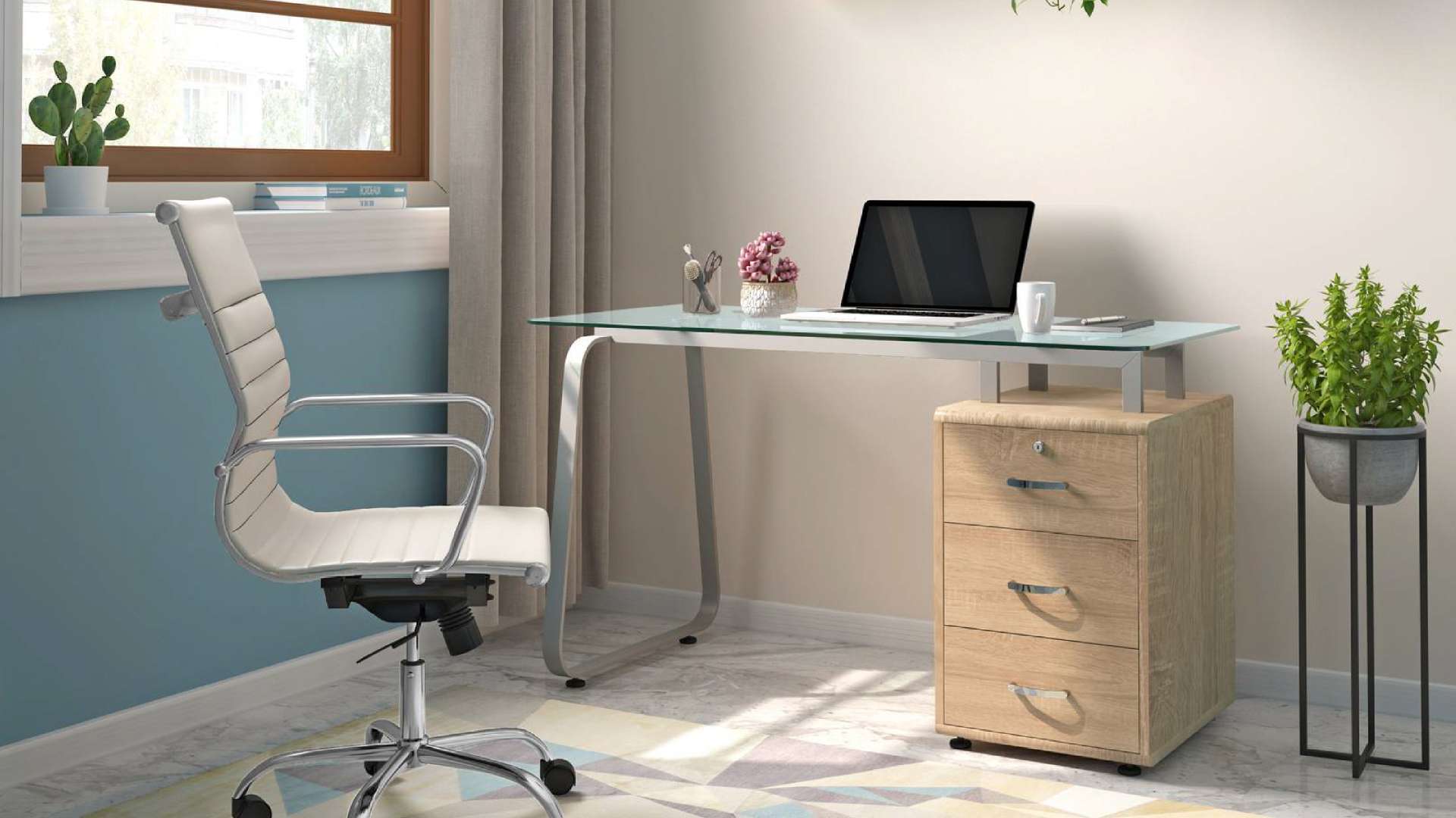 bàn làm việc kết hợp hộc tủ