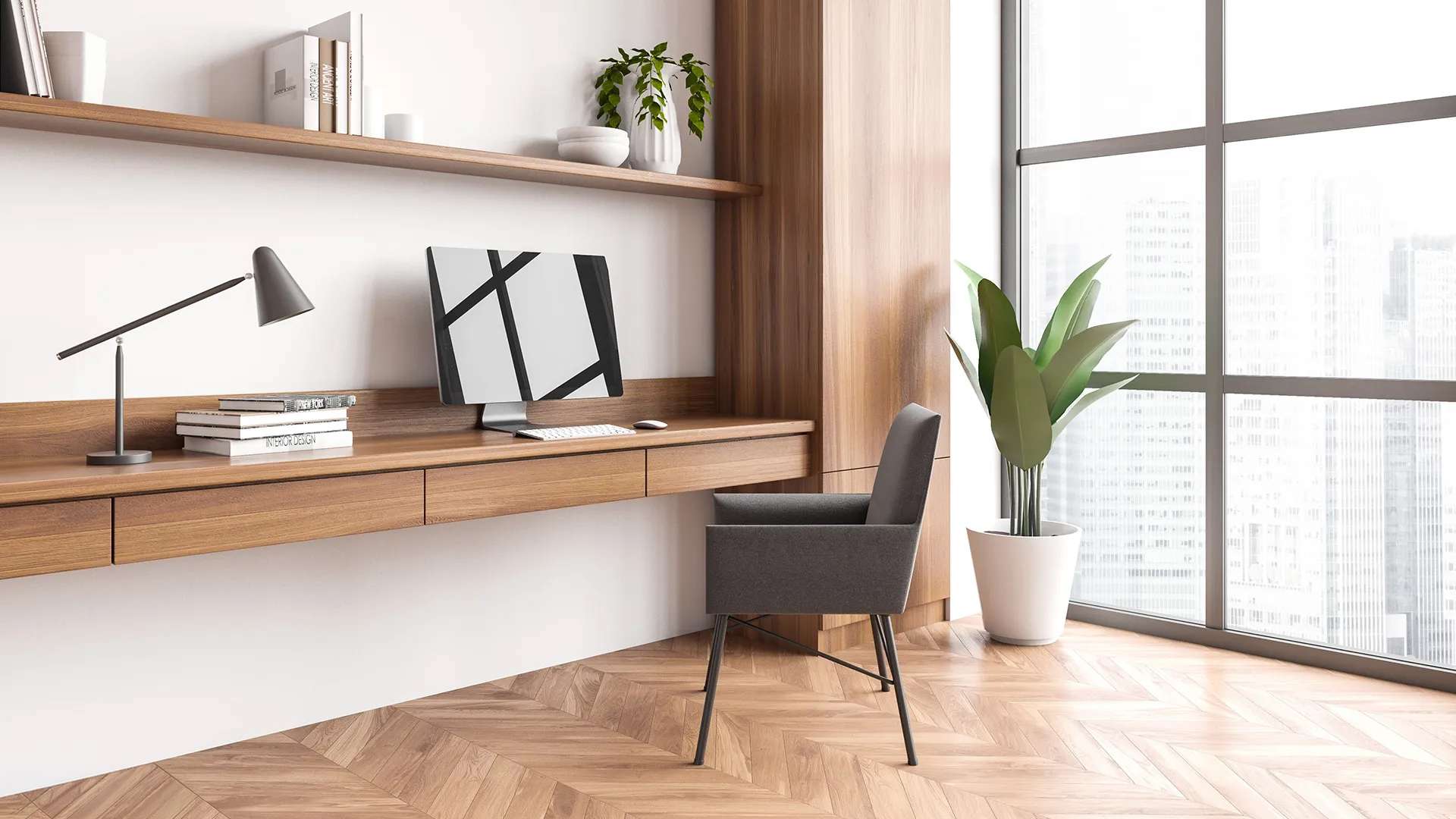 bàn làm việc kết hợp kệ sách