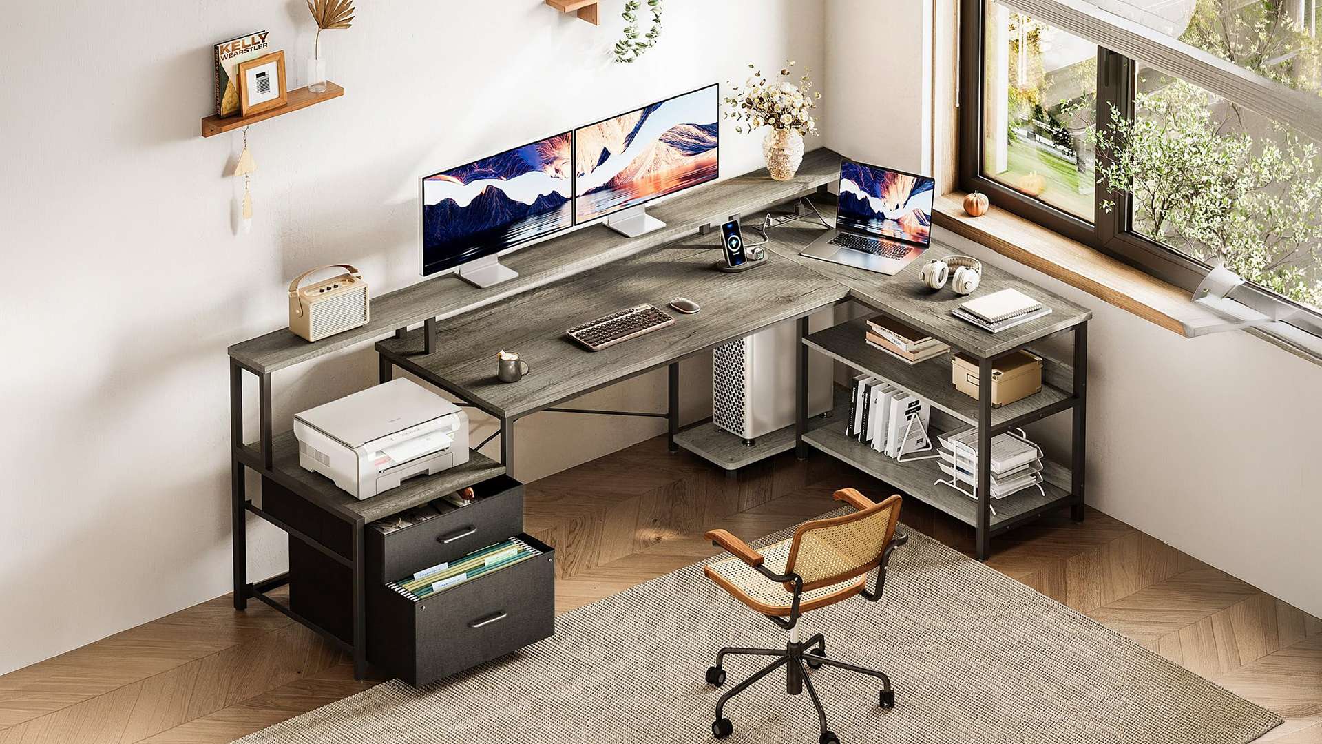 mẫu bàn làm việc chữ l đẹp