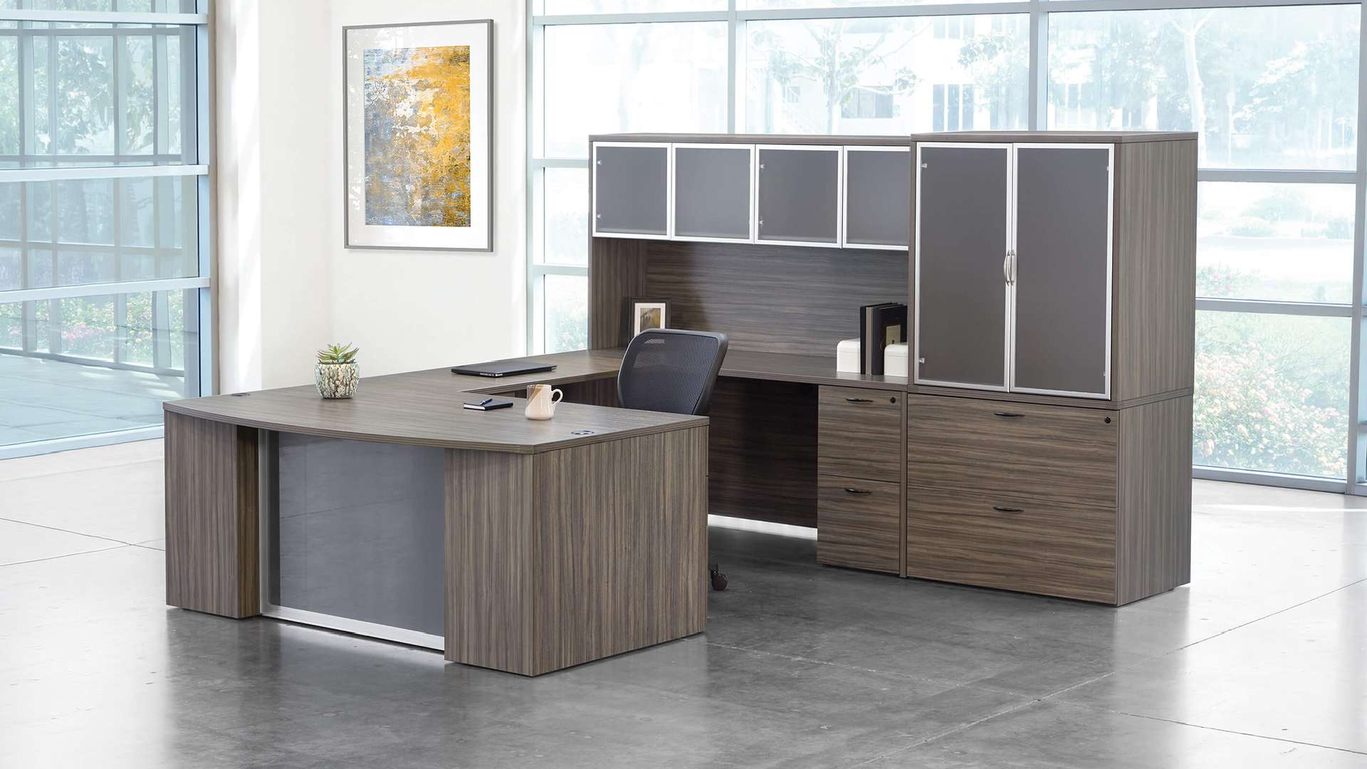 mẫu bàn làm việc chữ u