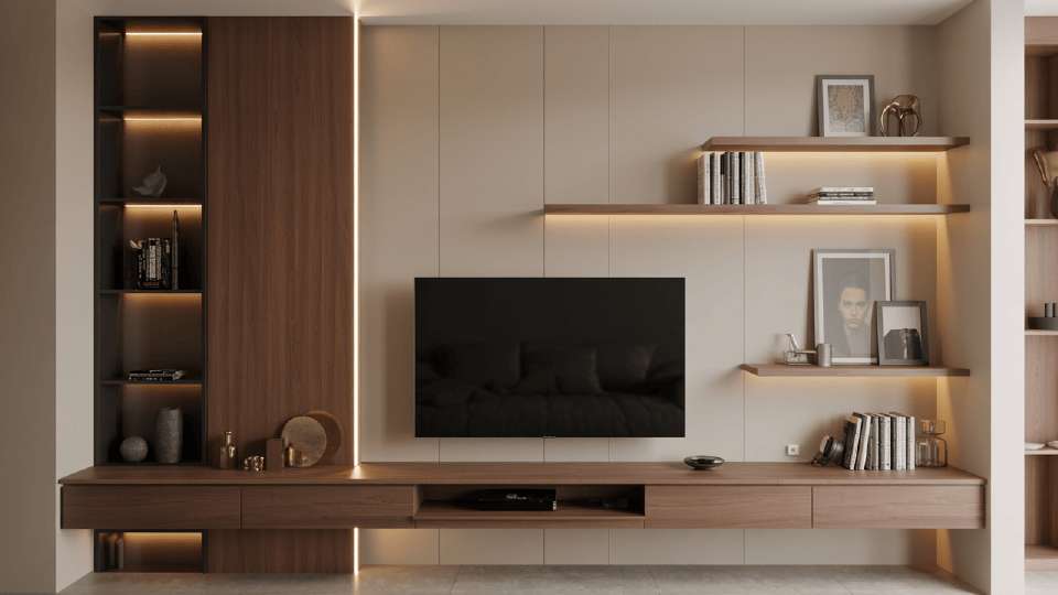 kệ sách cho không gian phòng khách