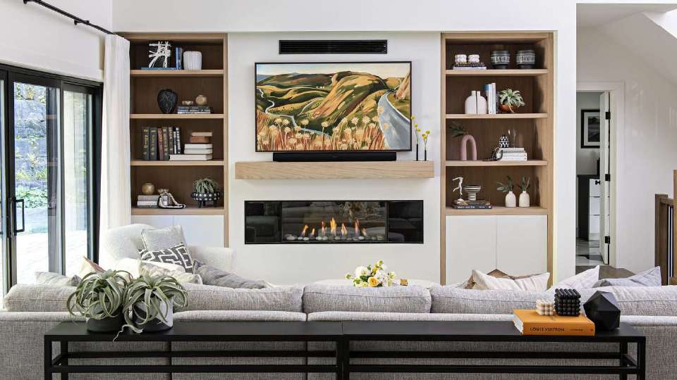 mẫu kệ sách phòng khách bằng gỗ