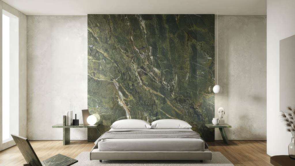 mẫu ốp tường phòng ngủ bằng đá tự nhiên