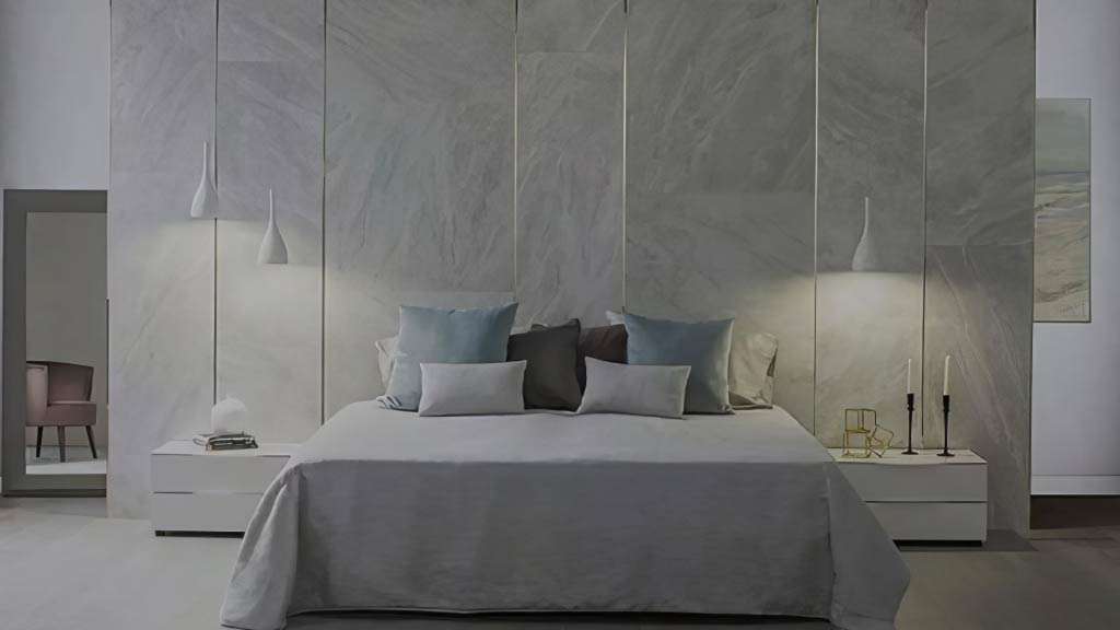 mẫu ốp tường phòng ngủ tấm xi măng nhẹ