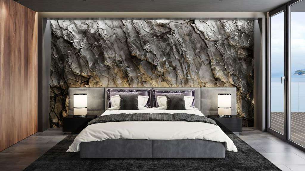 ốp tường phòng ngủ bằng đá tự nhiên