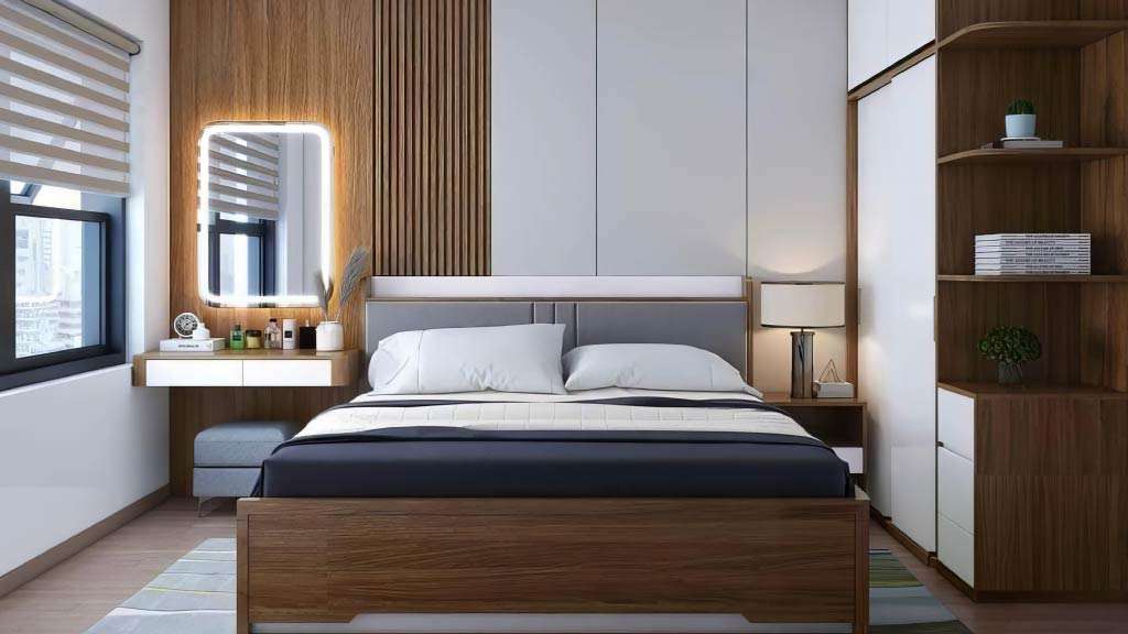 ốp tường phòng ngủ bằng nhựa pvc