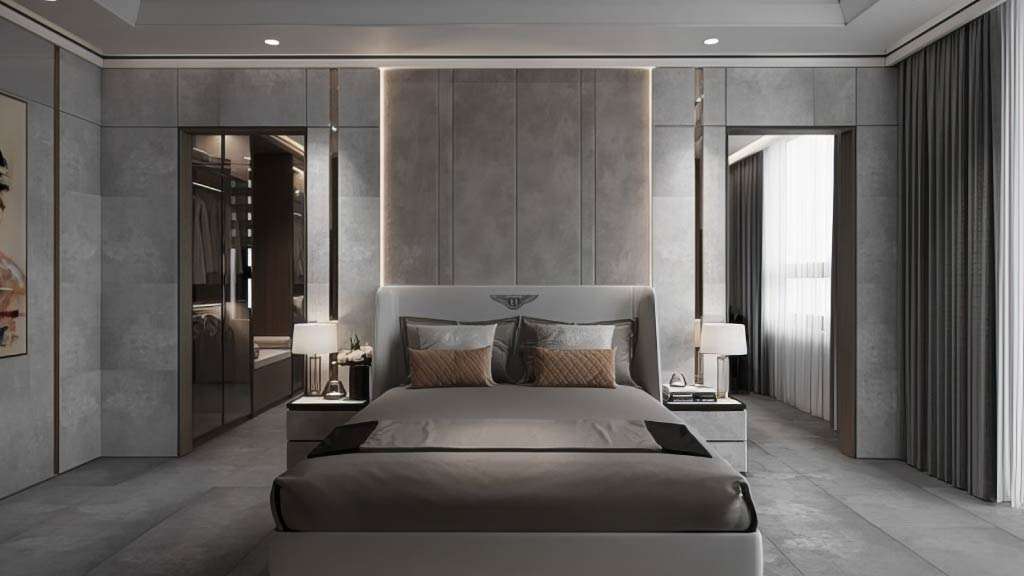 ốp tường phòng ngủ bằng tấm xi măng nhẹ