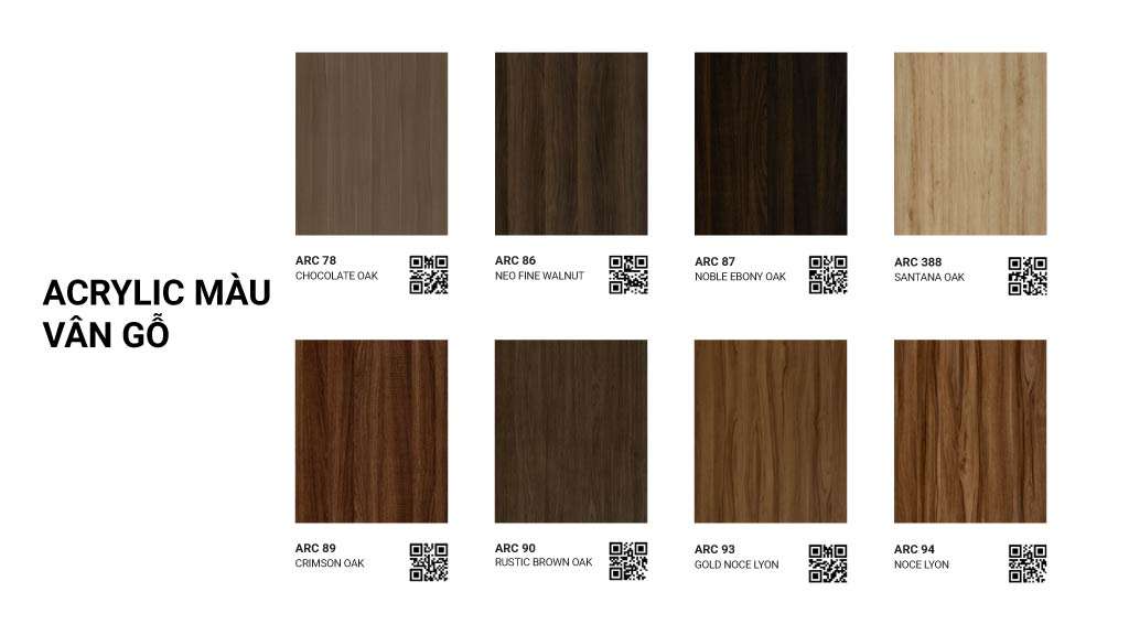 bảng màu acrylic màu vân gỗ