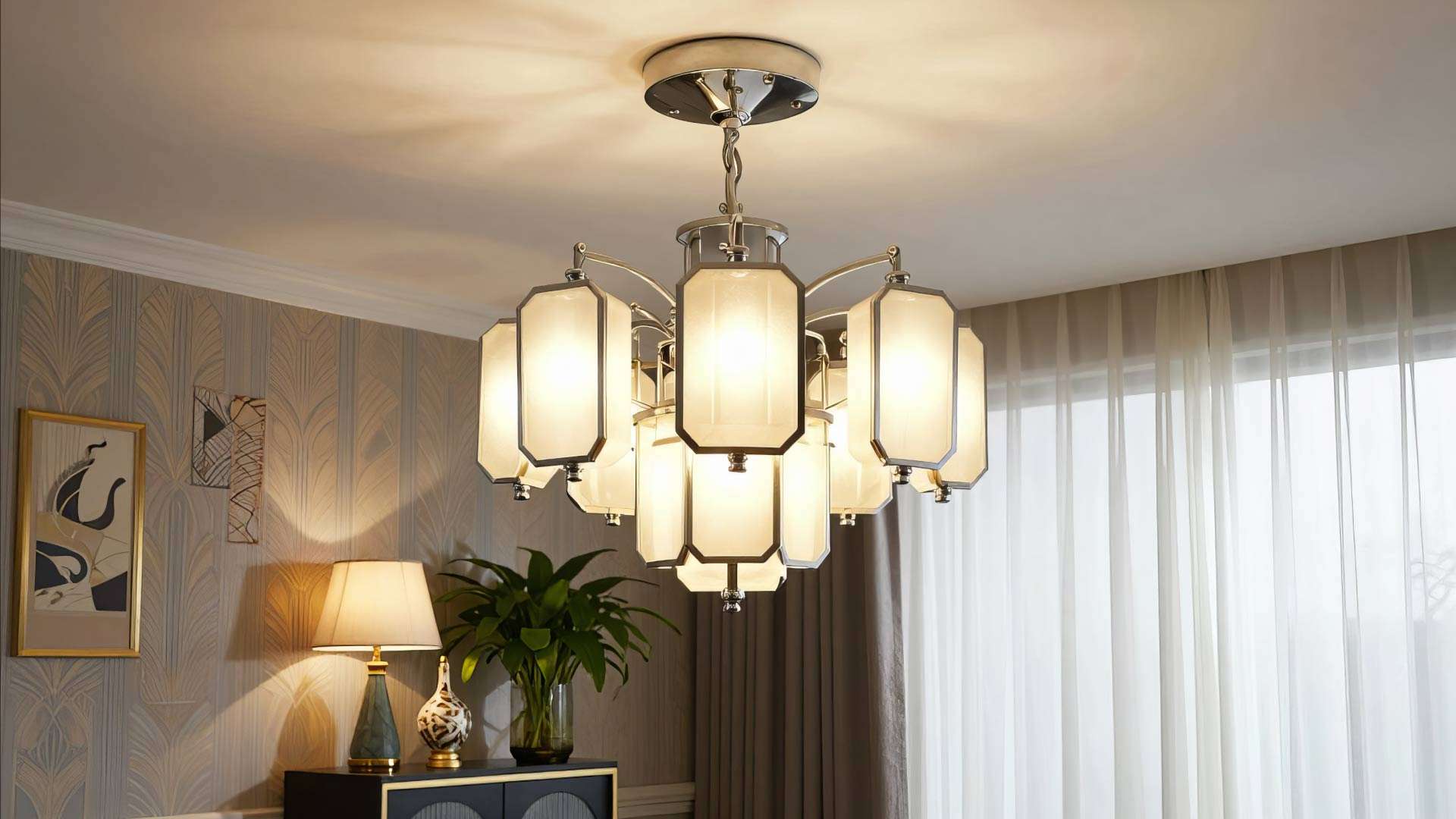 ánh sáng trong phong cách nội thất art deco