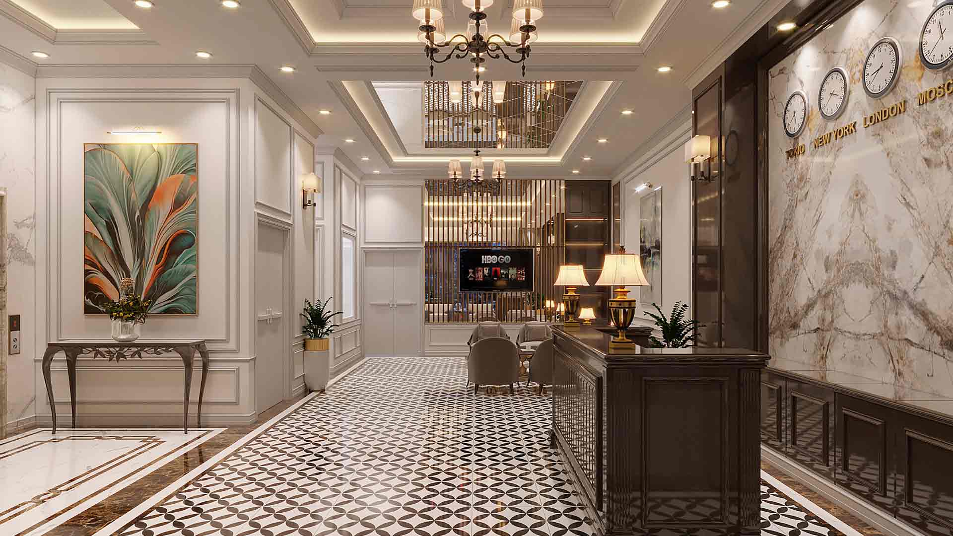 sàn nhà mang tính nghệ thuật phong cách nội thất art deco