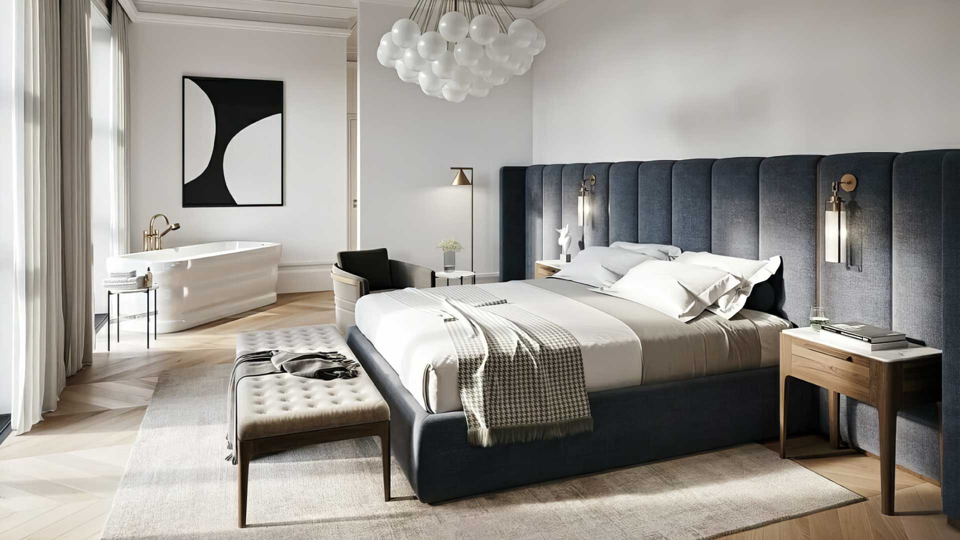 phòng ngủ phong cách nội thất đương đại đẹp
