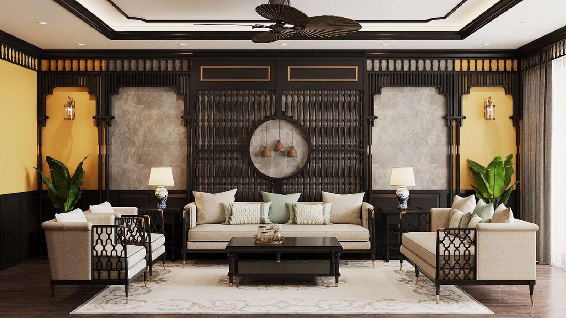 đồ nội thất đông tây trong phong cách nội thất indochine