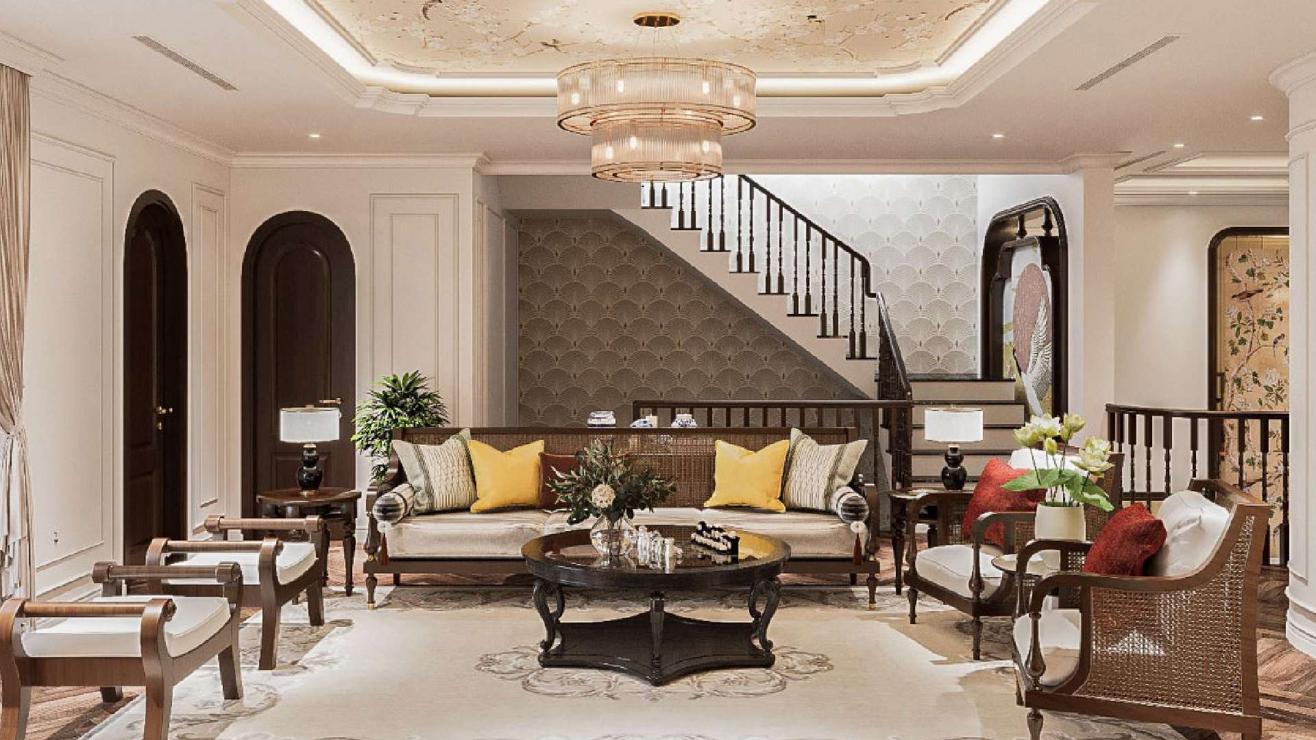 màu sắc trung tính trong phong cách nội thất indochine