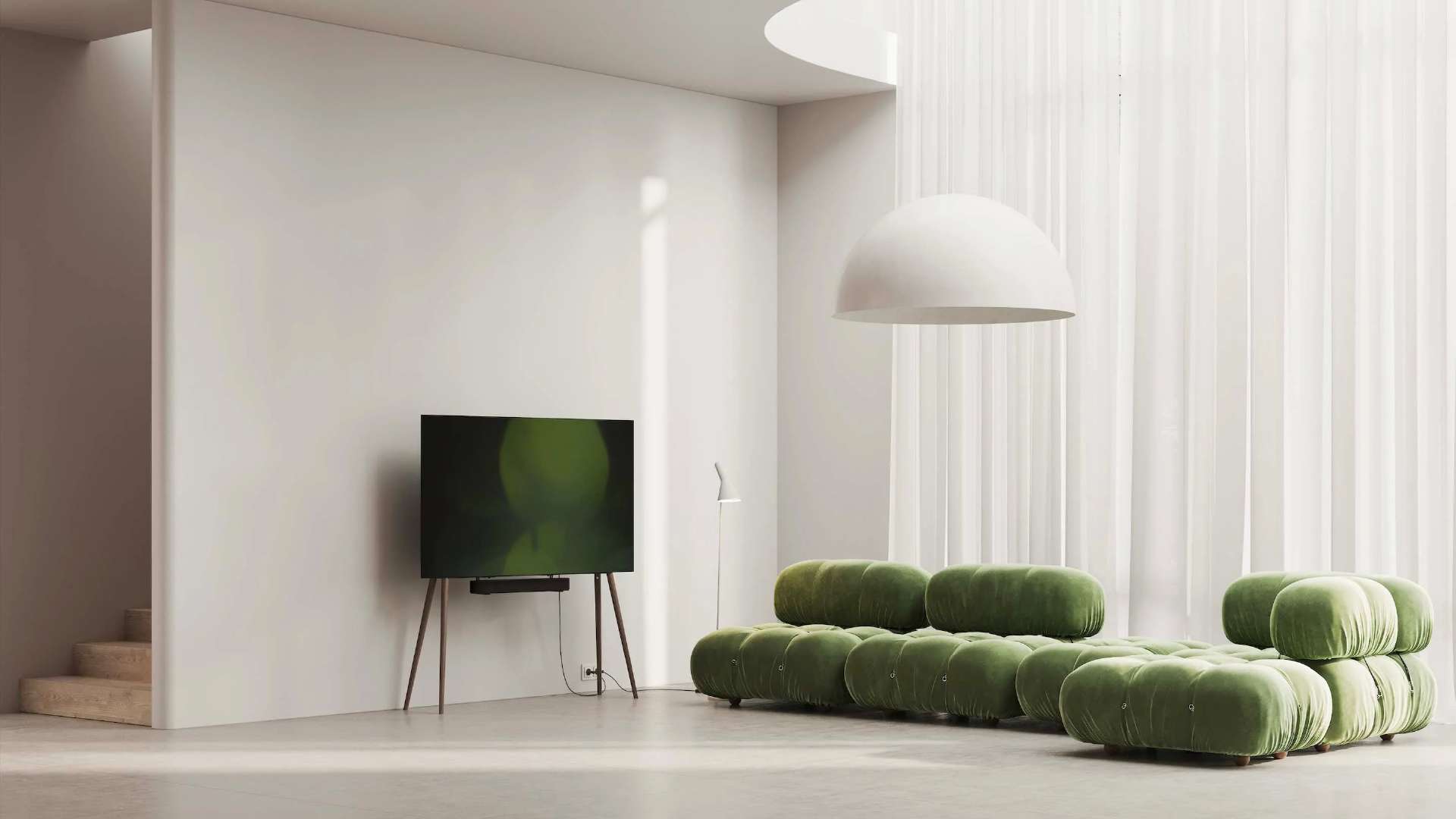 không gian mở trong hình khối đơn giản và đường nét dứt khoát trong phong cách nội thất minimalism