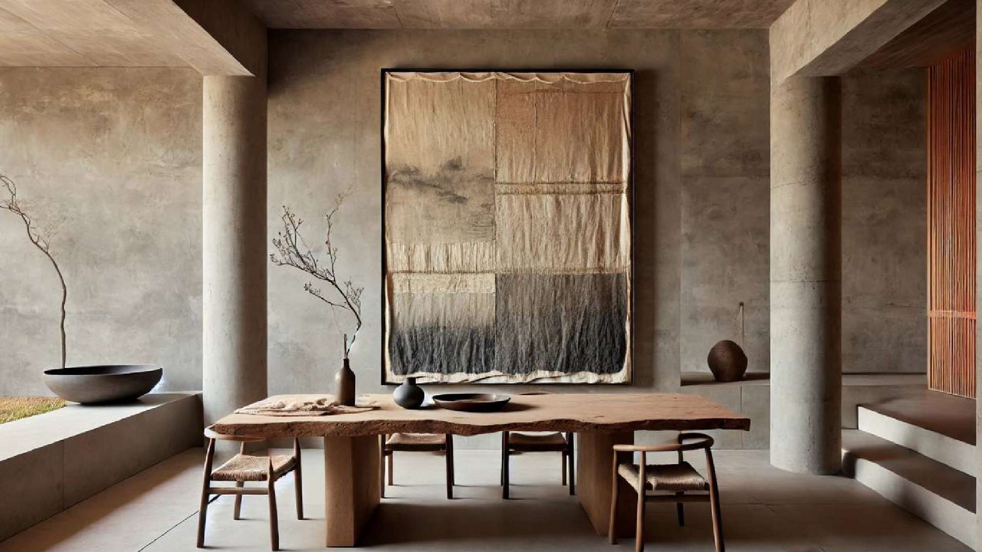 mẫu trang trí nội thất phong cách wabi sabi đẹp