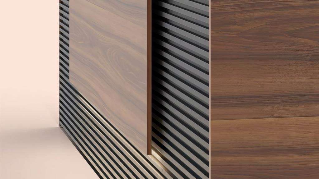 trang trí showroom và lễ tân bằng tấm ốp lam sóng