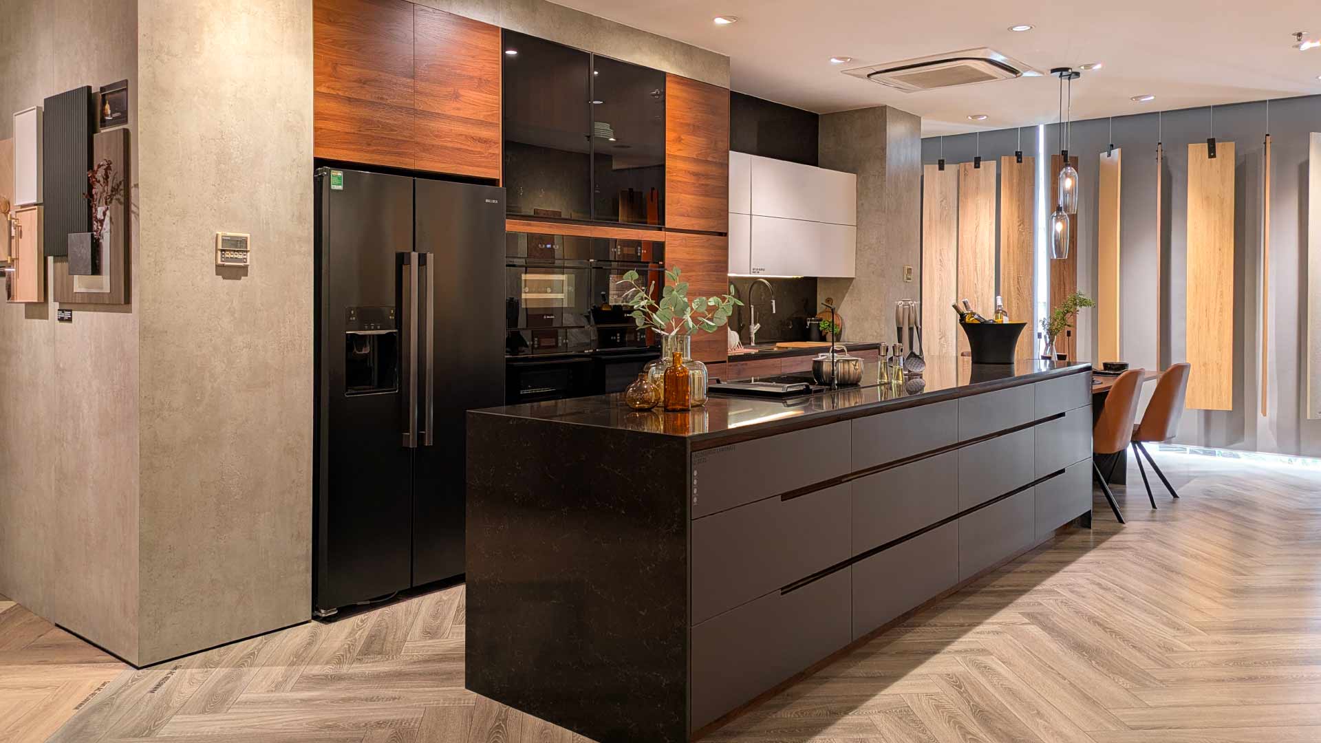 mẫu tủ bếp laminate bàn đảo đẹp