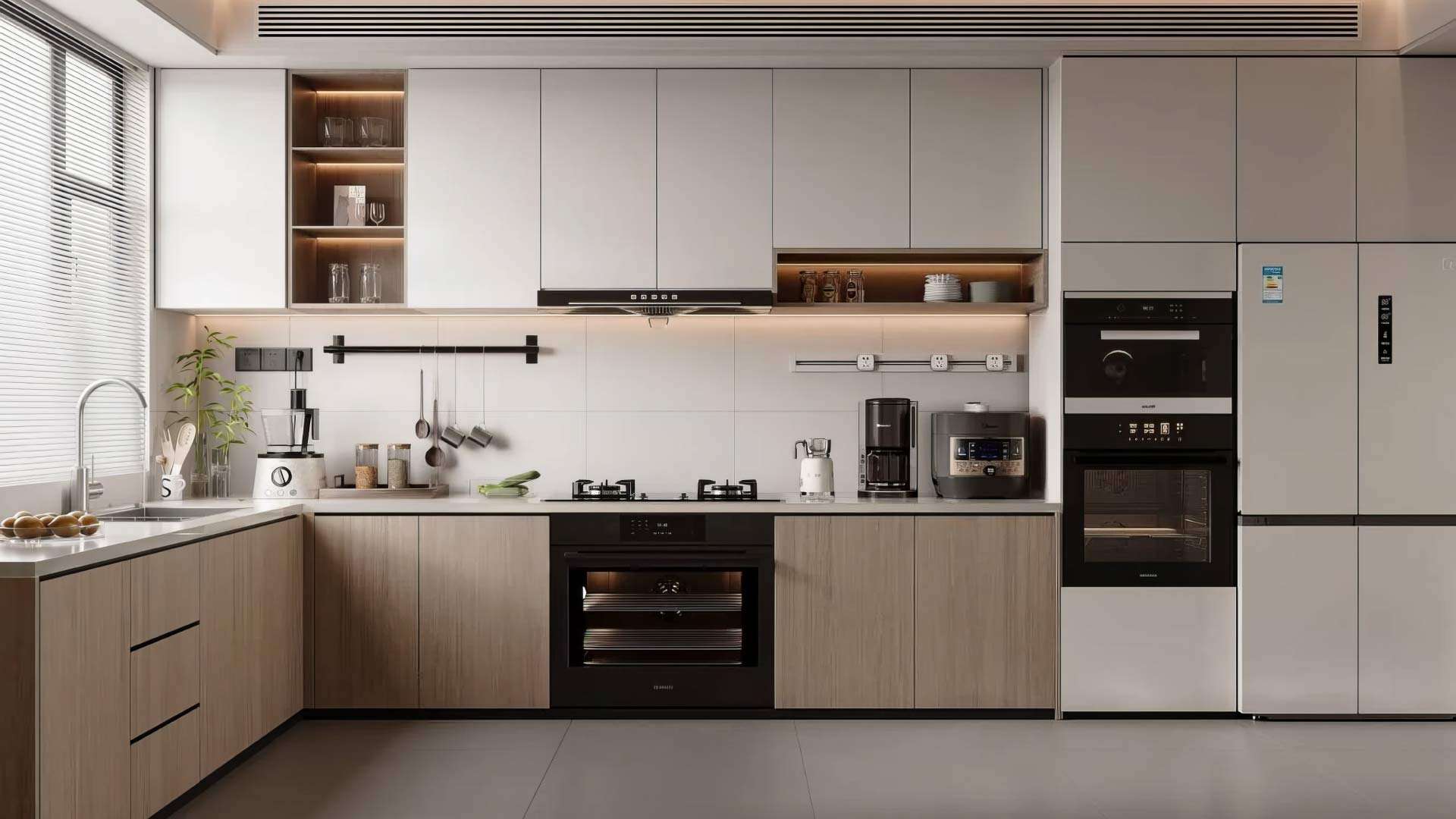 mẫu tủ bếp laminate chữ l đẹp
