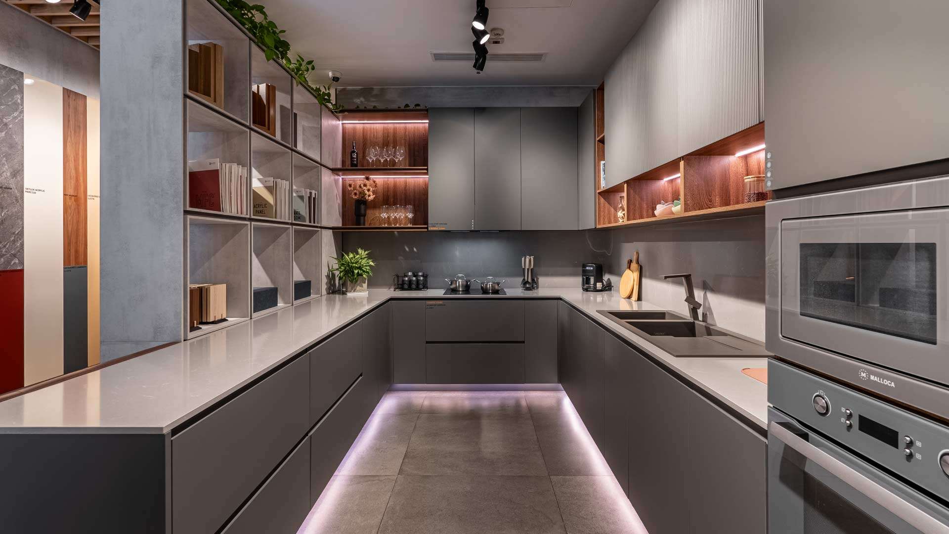 mẫu tủ bếp laminate chữ u đẹp
