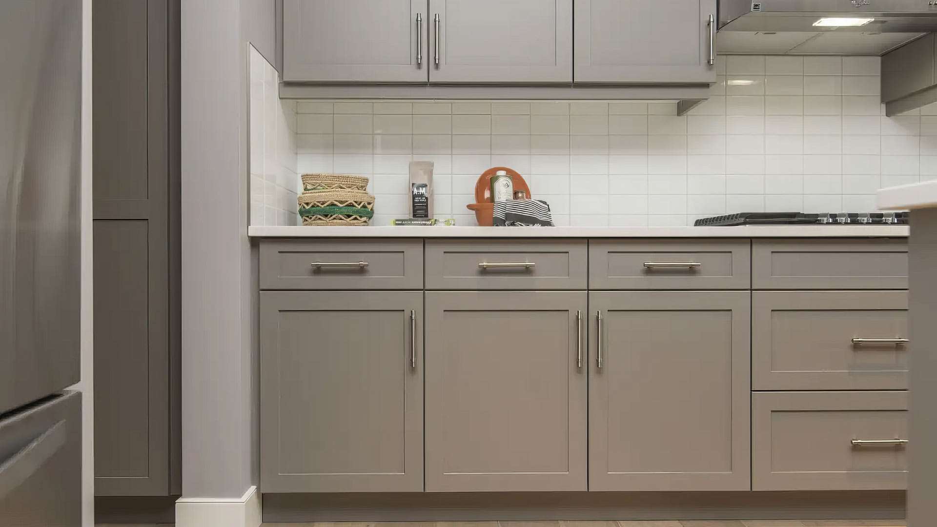 tủ bếp melamine màu trơn