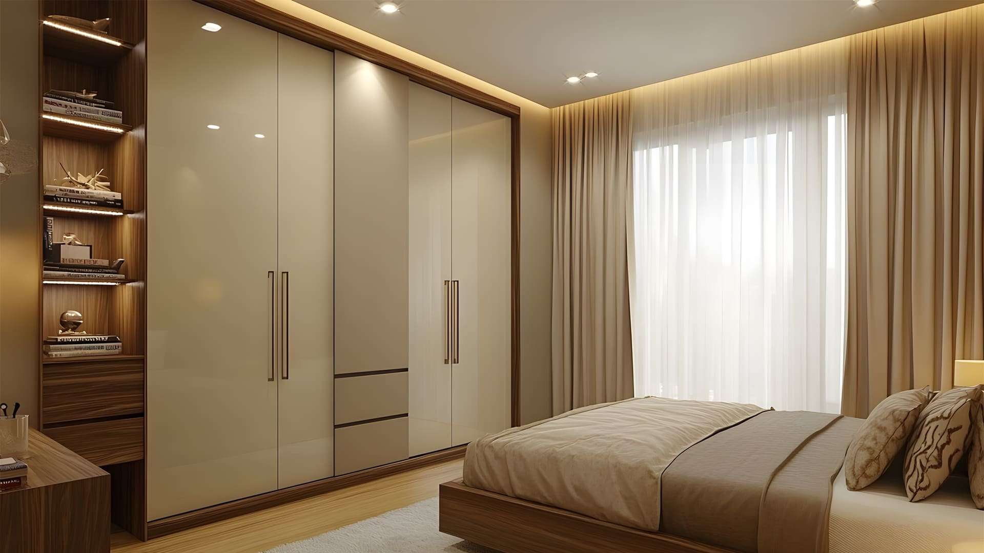 tủ quần áo phủ acrylic 4 cánh