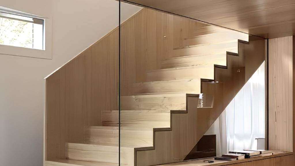 mẫu vách ngăn cầu thang bằng kính