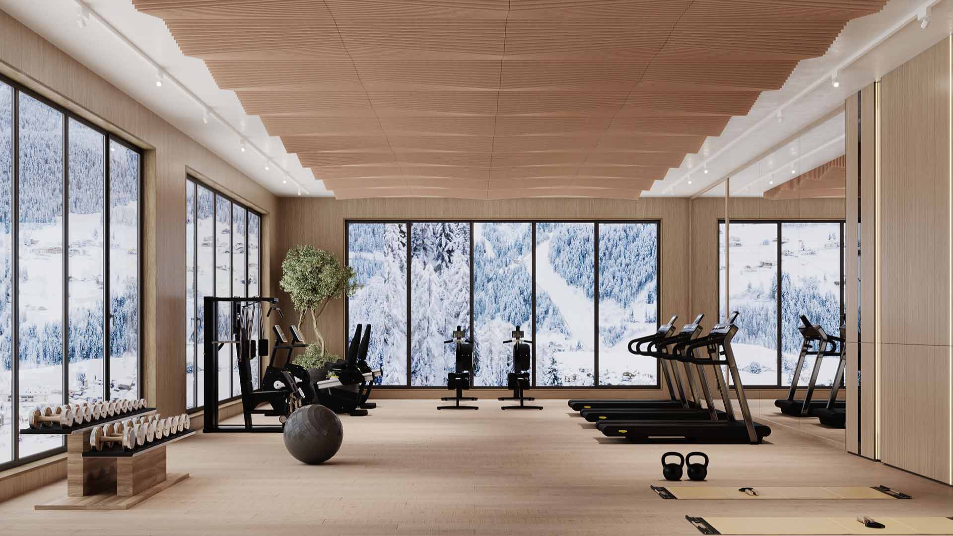 trần gỗ công nghiệp dáng thanh lam